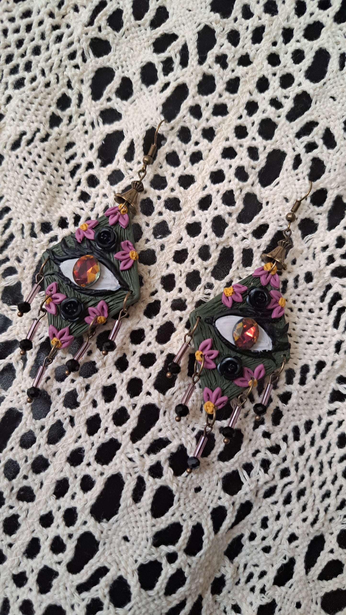 Handmade Polymer Clay "The Eye" Earrings