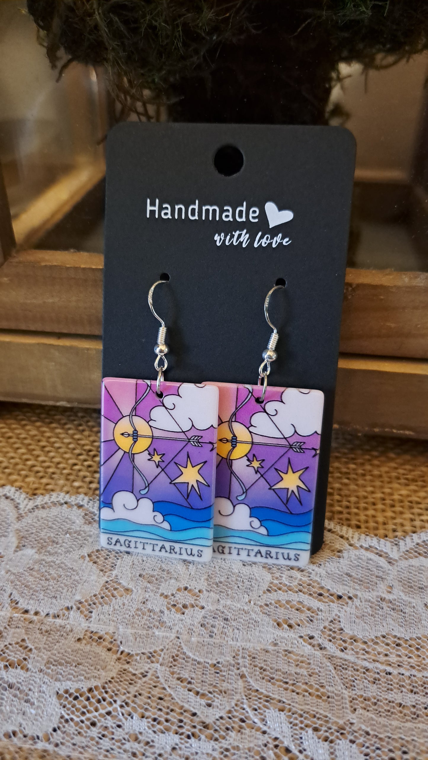 Acrylic "Sagittarius" Zodiac Sign Earrings