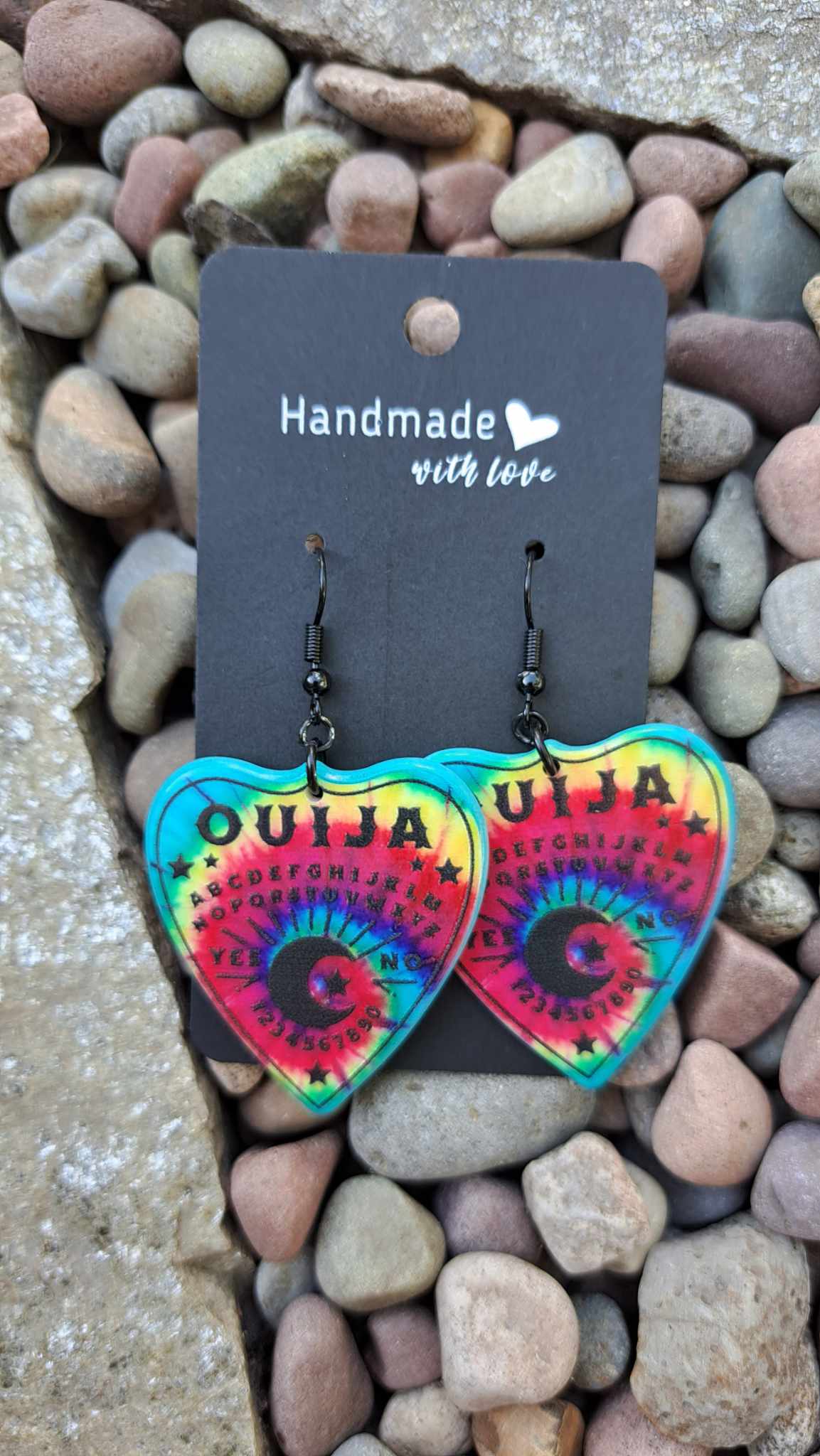 Acrylic Tie Dye Planchette Earrings