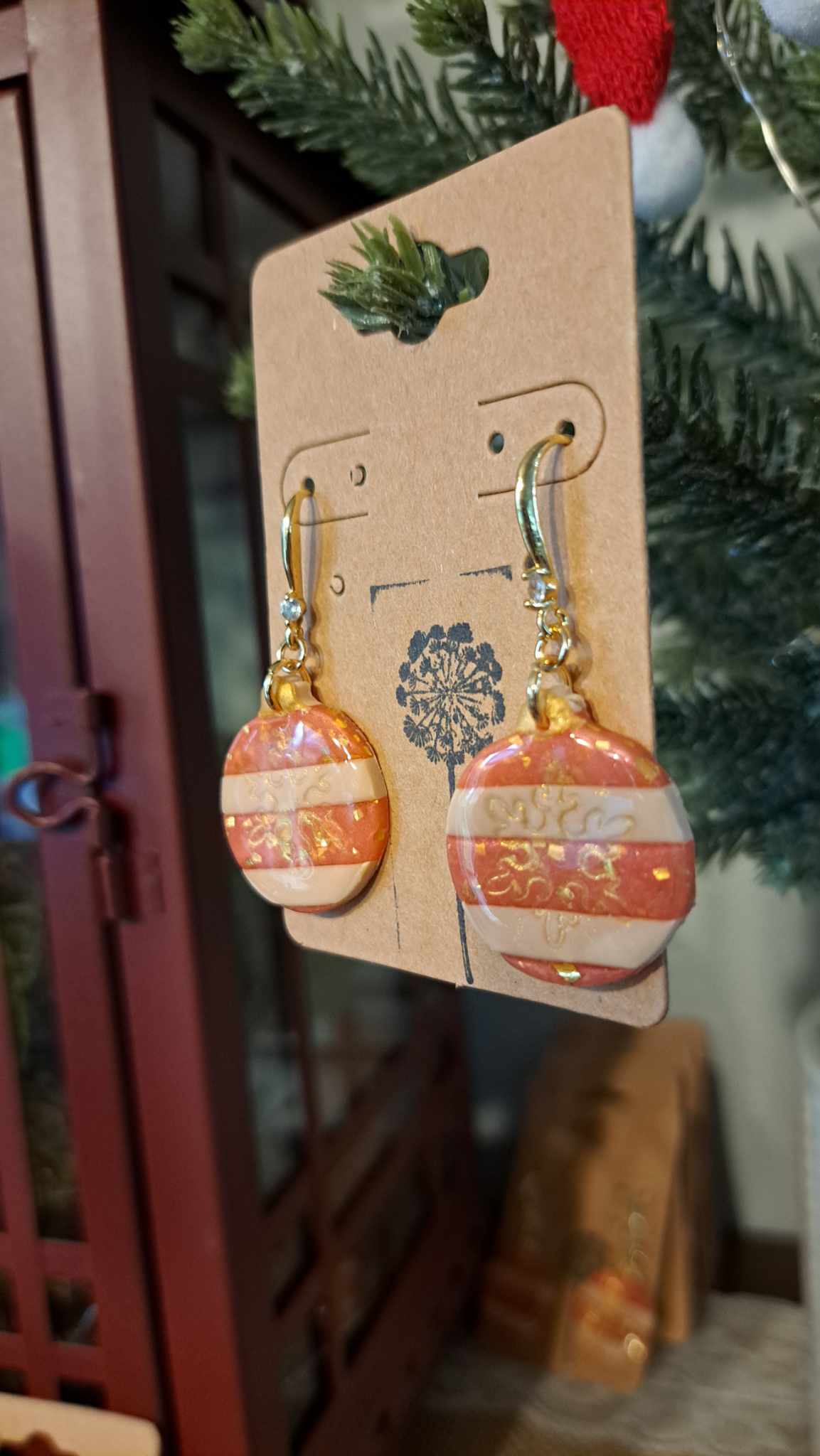 Ornament Polymer Clay Dangle Earrings (D7)
