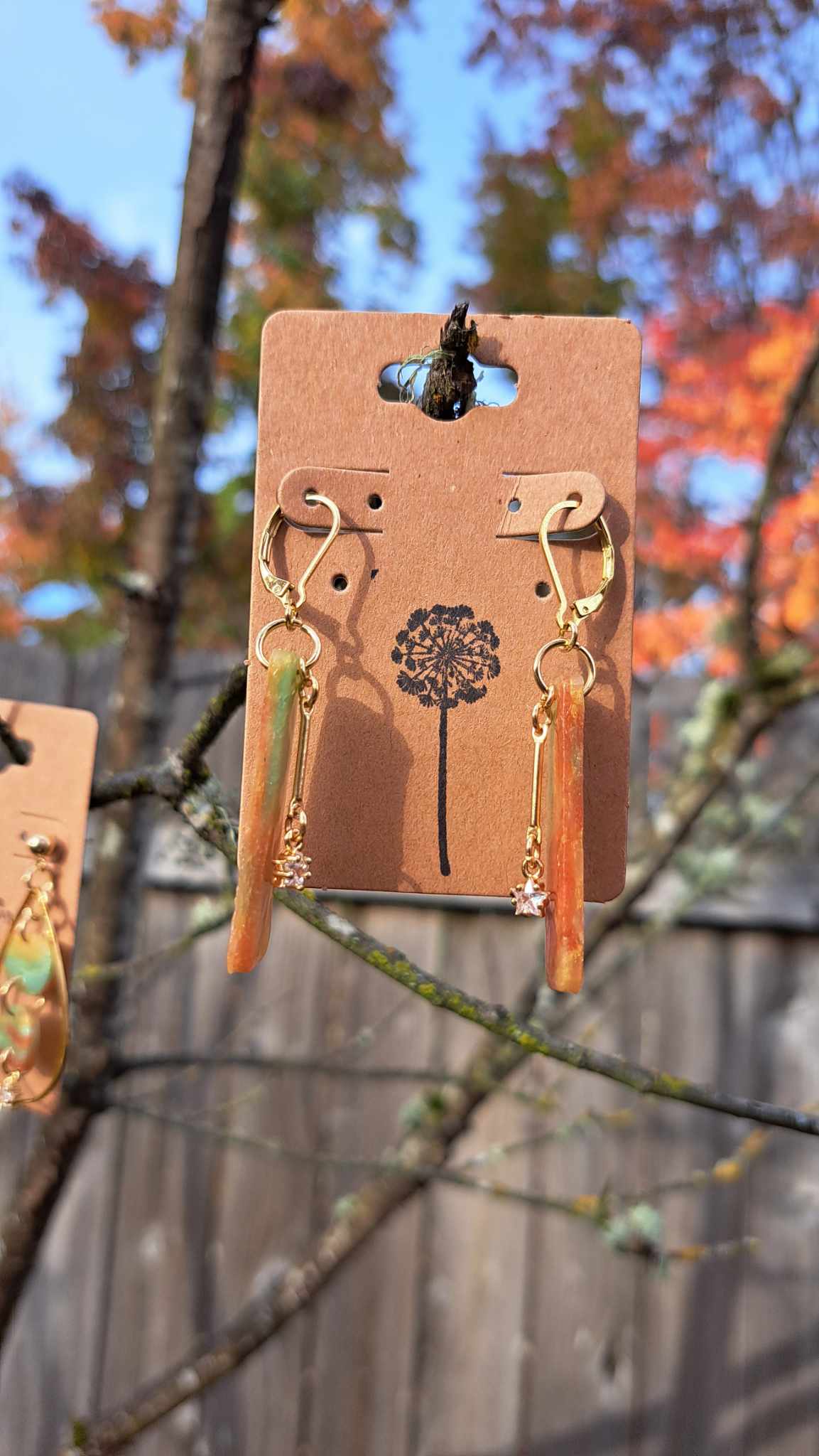 Marble Rectangle Polymer Clay Dangle Earrings (G)