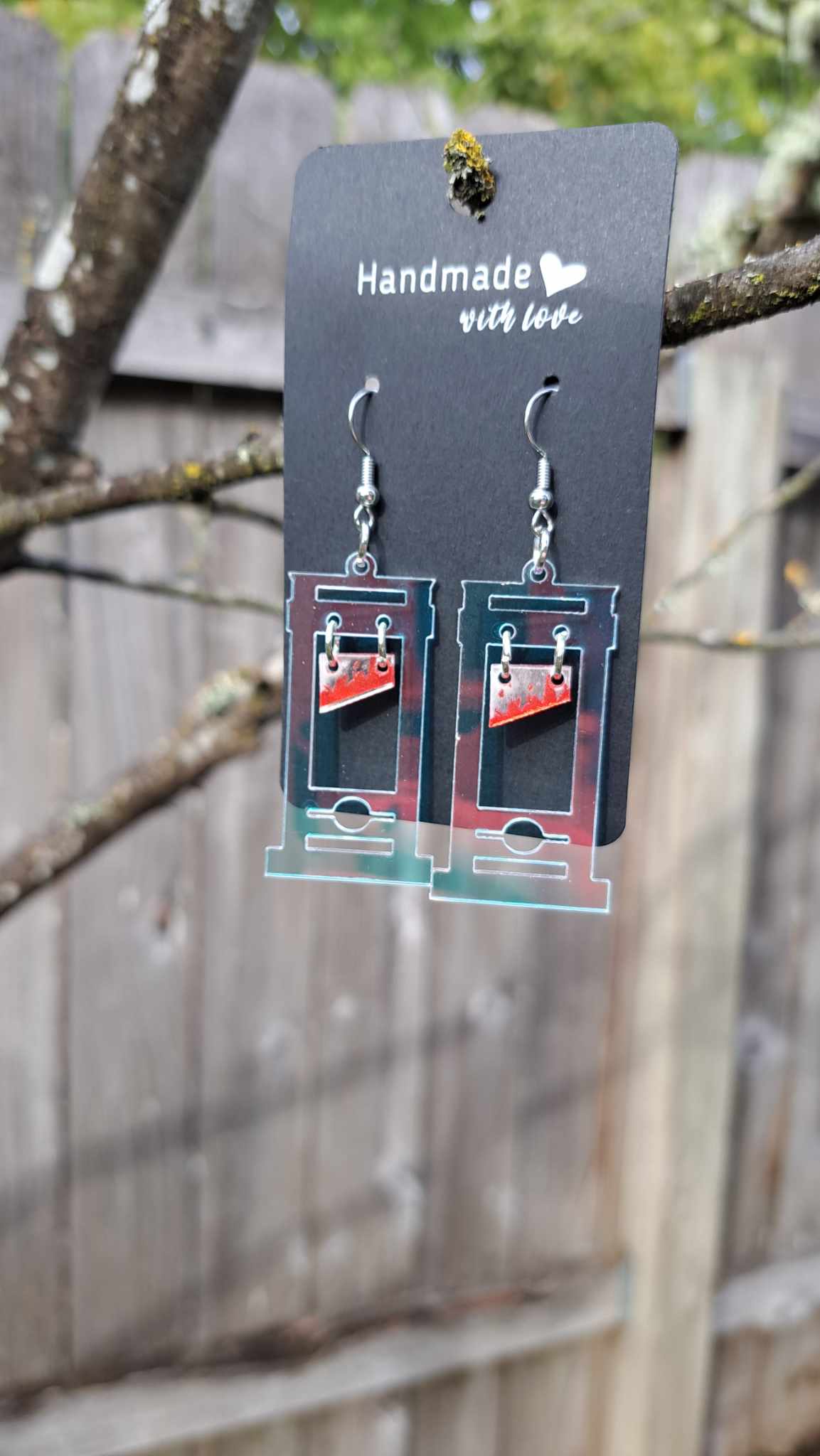 Guillotine Earrings (Warning: Image with Fake Blood)