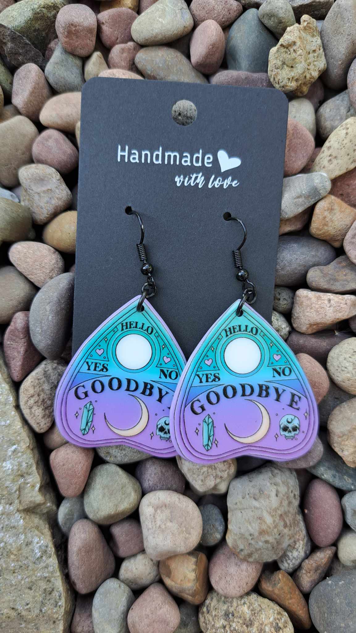 Acrylic Lavender / Teal Planchette Earrings