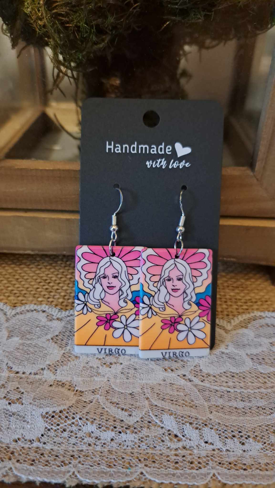 Acrylic "Virgo" Zodiac Earrings