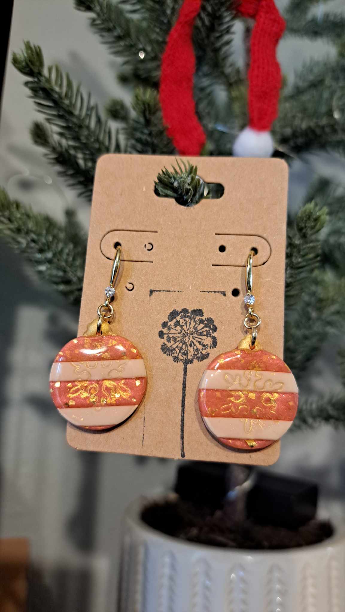 Ornament Polymer Clay Dangle Earrings (D7)