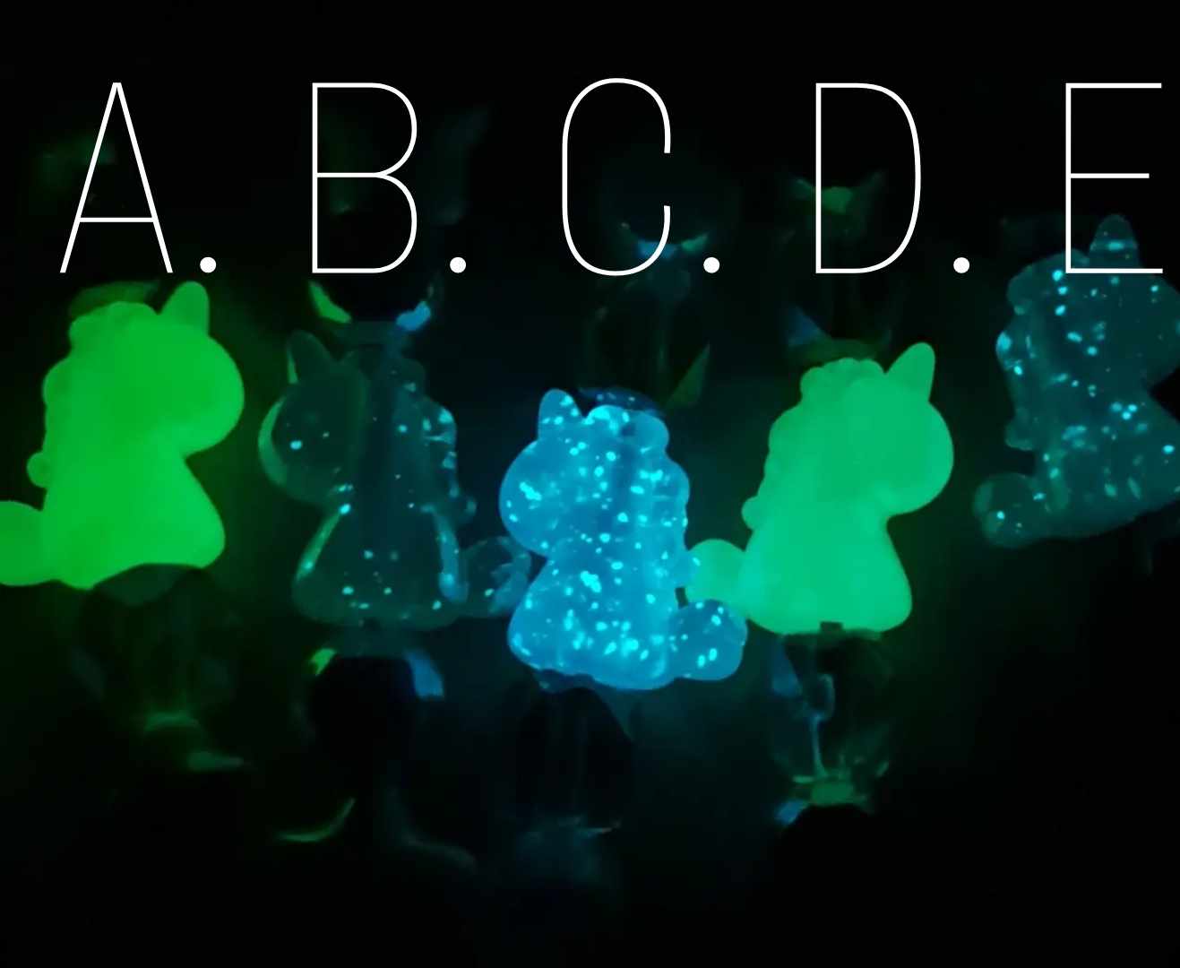 UV Glow Baby Unicorn Keychain