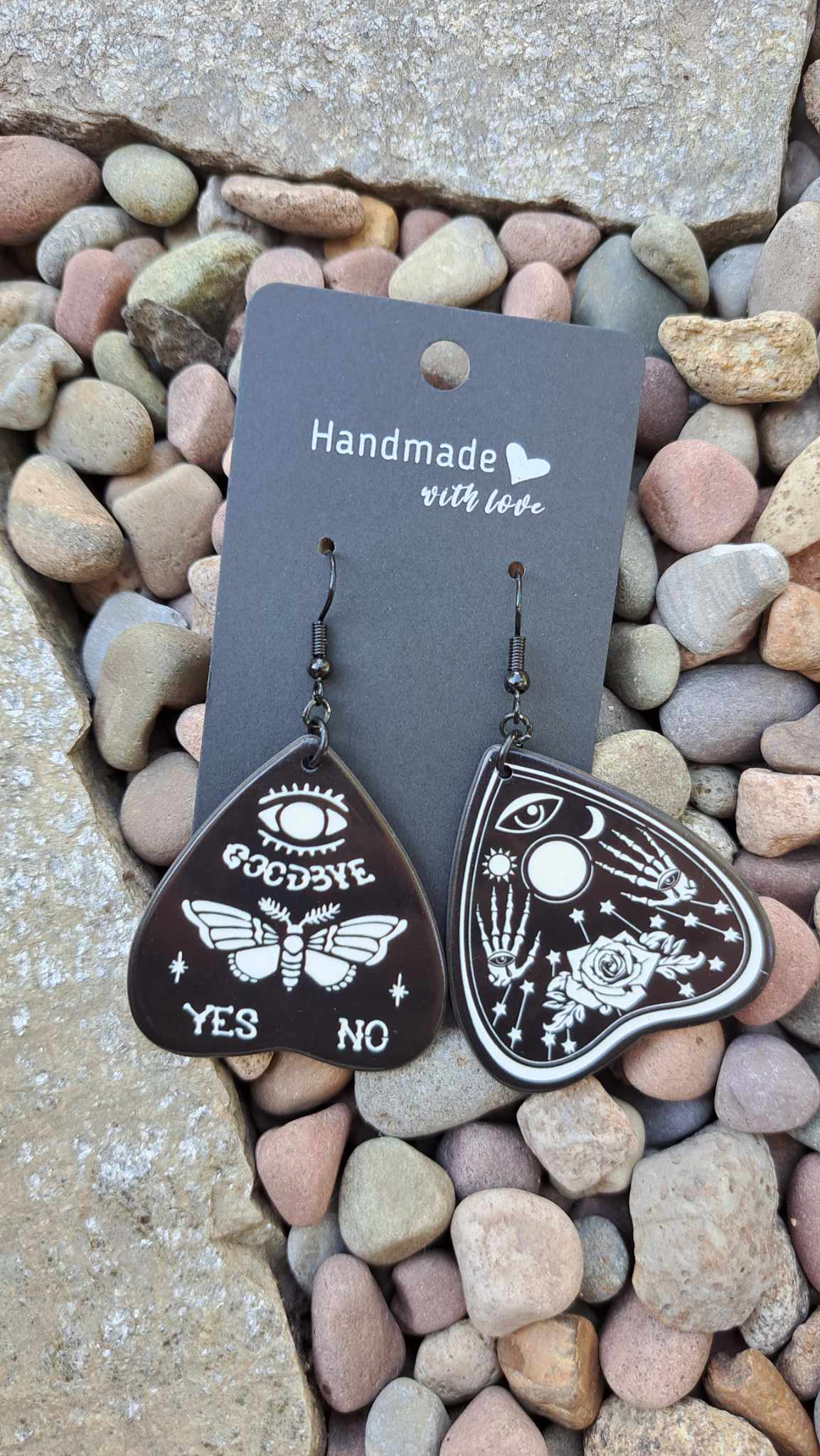 Acrylic Black Planchette Earrings