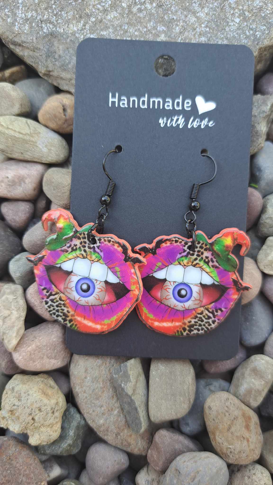 Acrylic "Witchy Leopard Mouth" Earrings