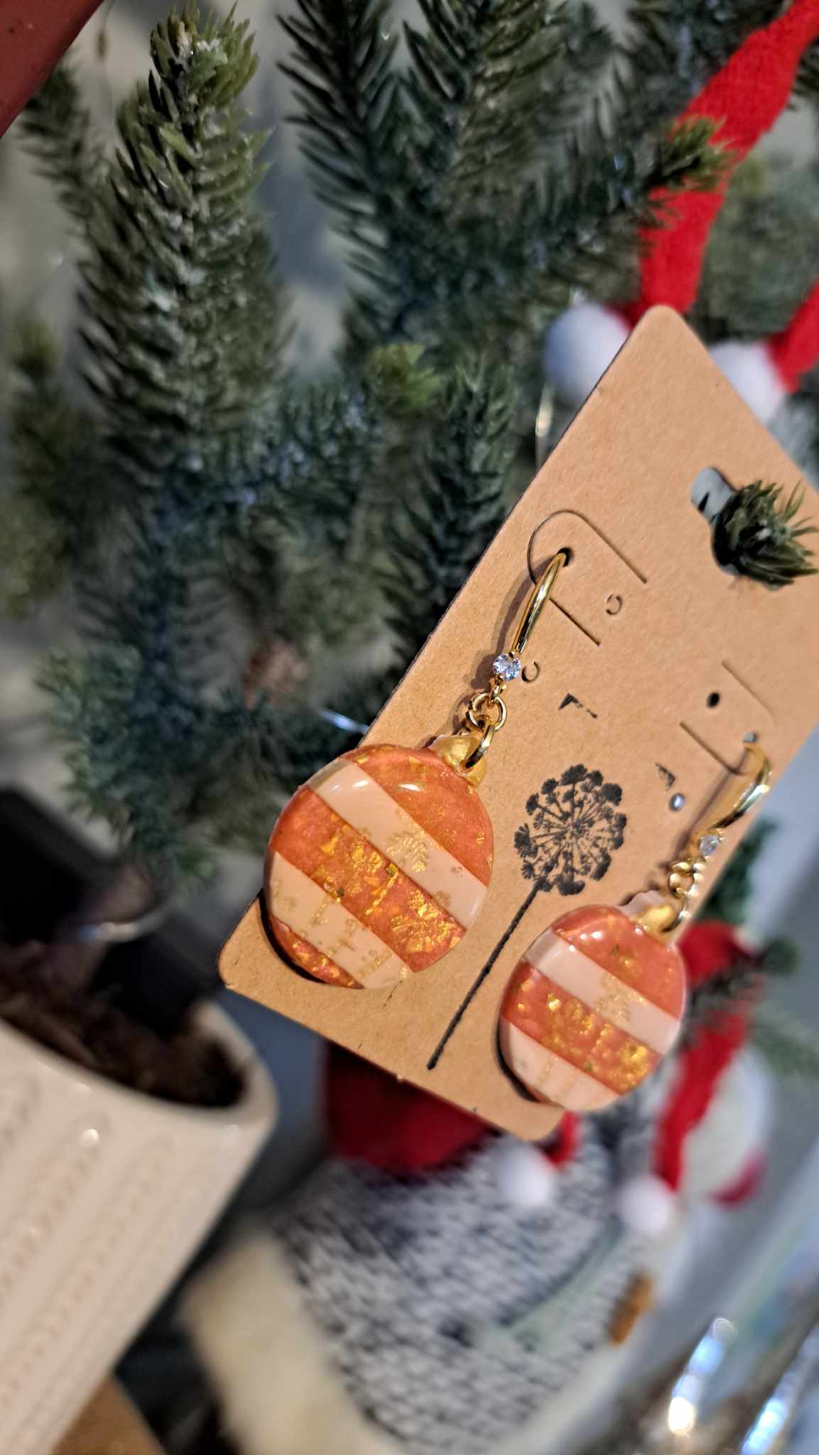 Ornament Polymer Clay Dangle Earrings (D7)