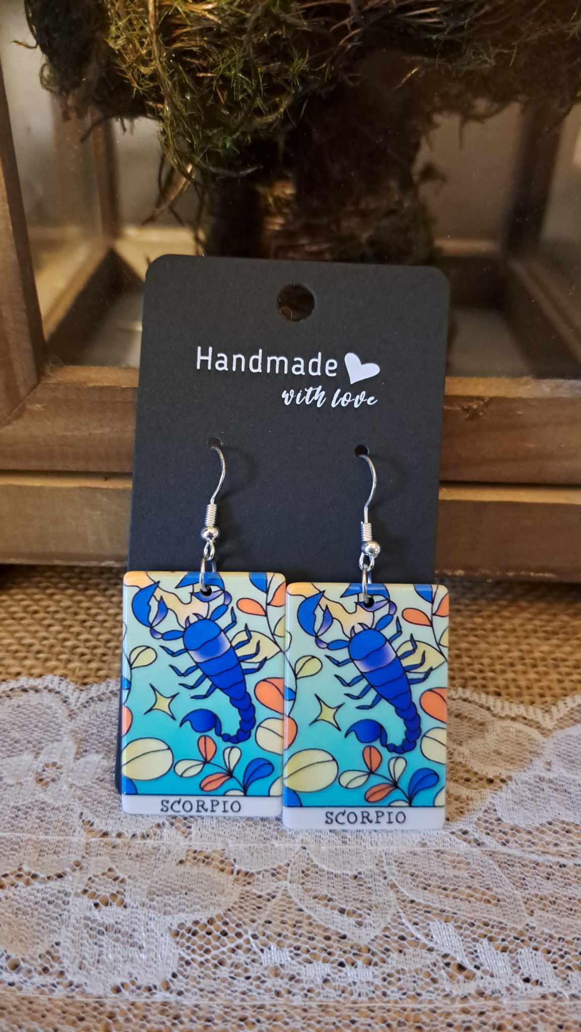 Acrylic "Scorpio" Zodiac Earrings