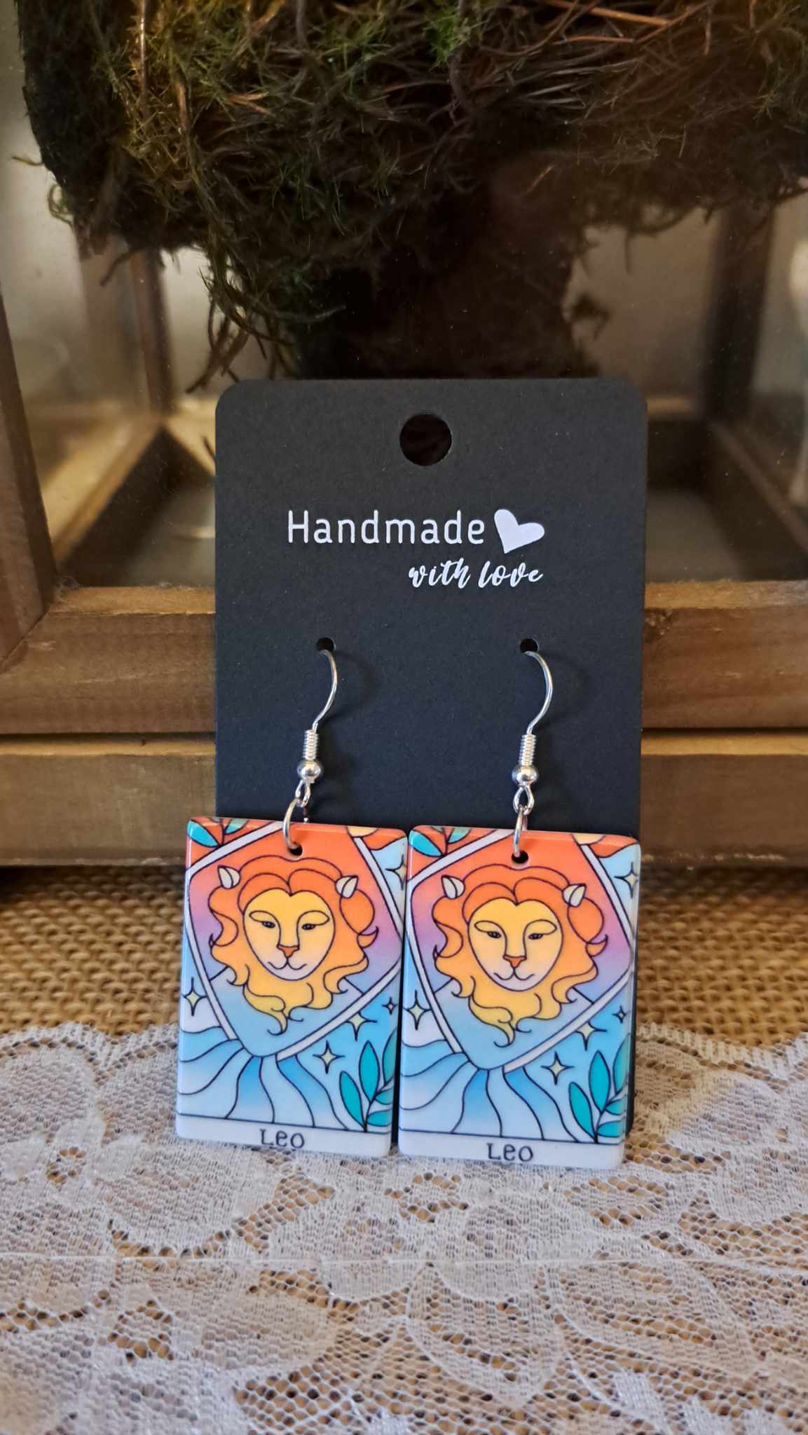 Acrylic "Leo" Zodiac Earrings