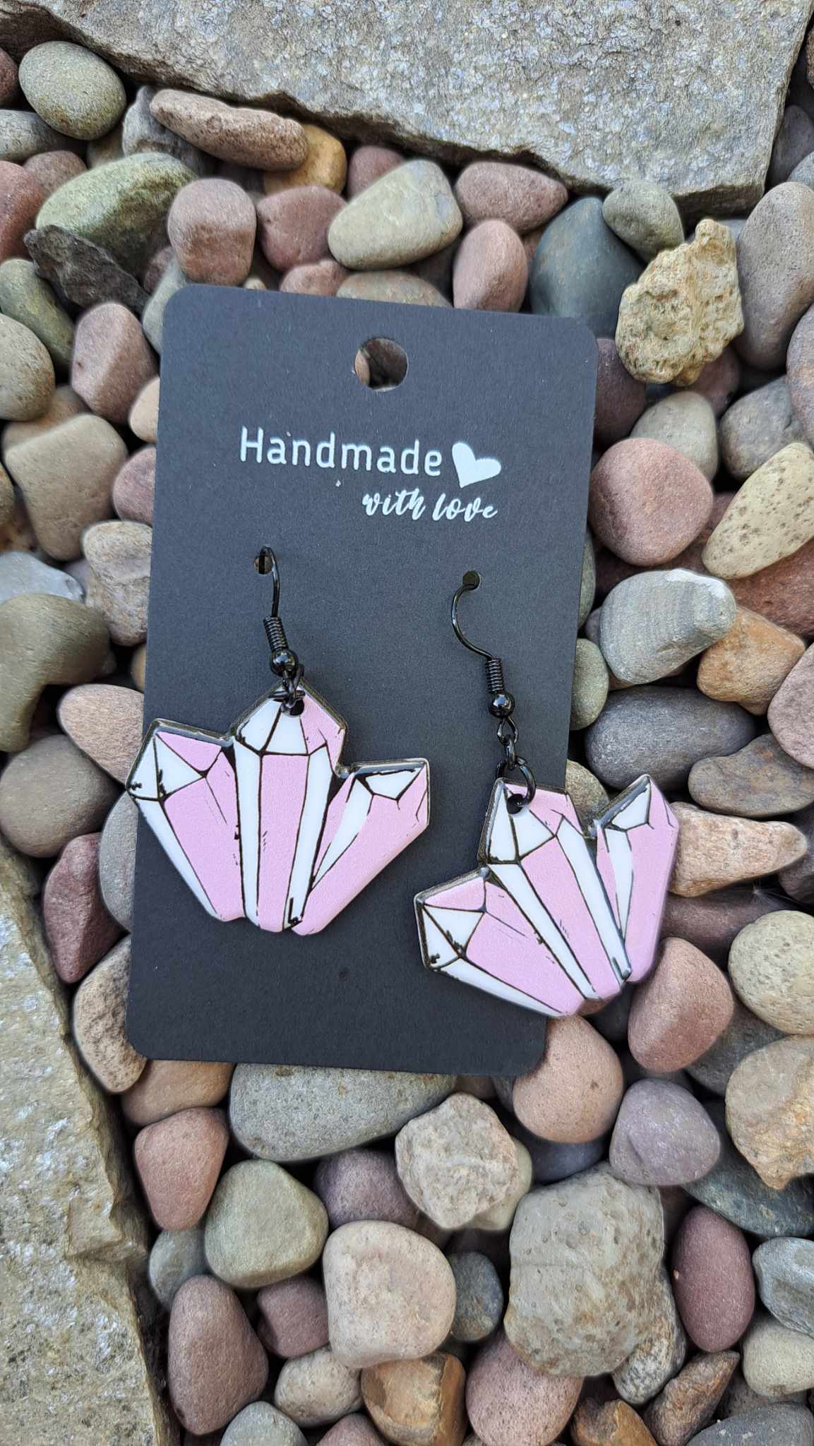 Acrylic Pinkish/Purple Crystal Earrings