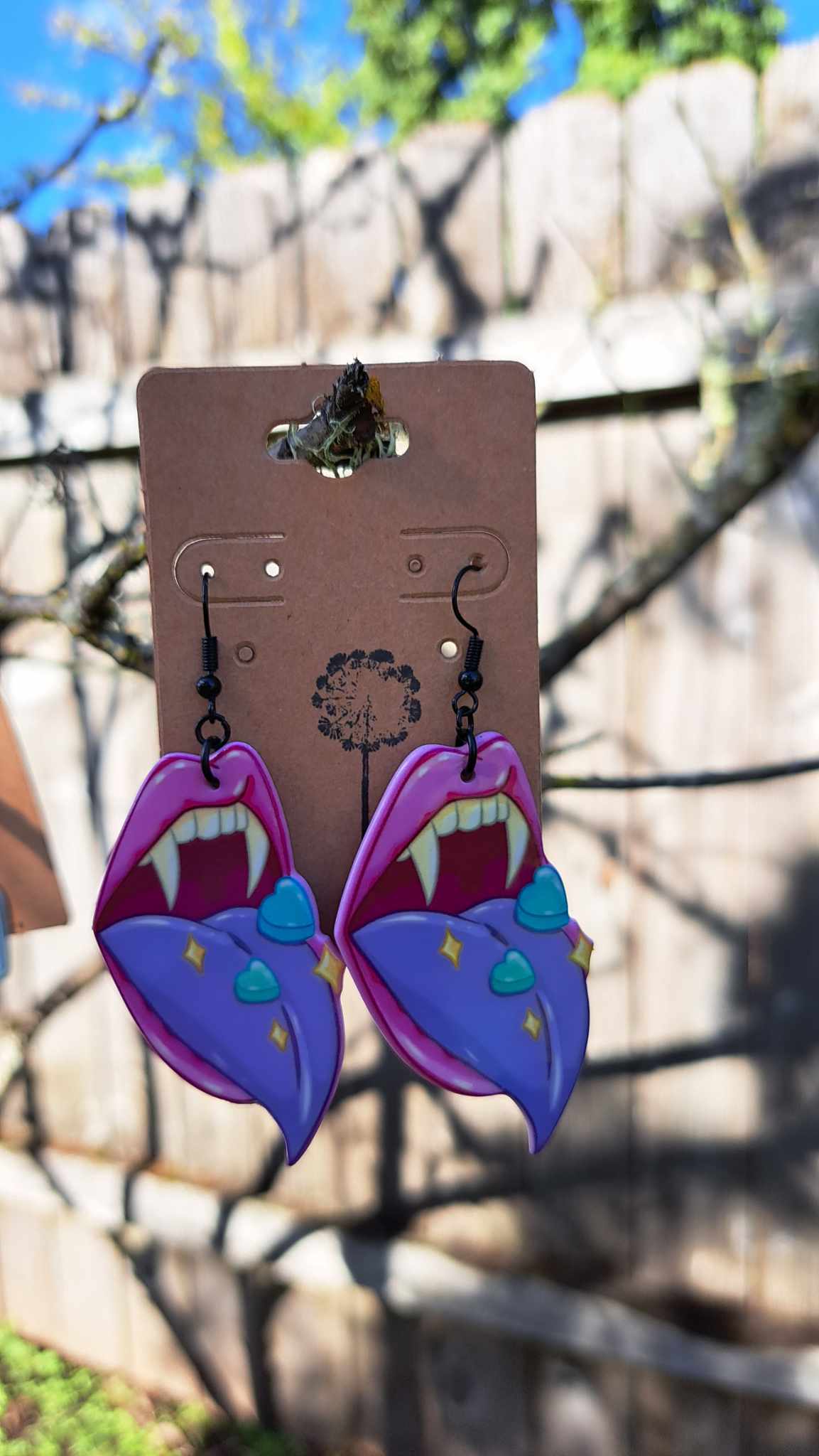 Acrylic Vampire Mouth Earrings