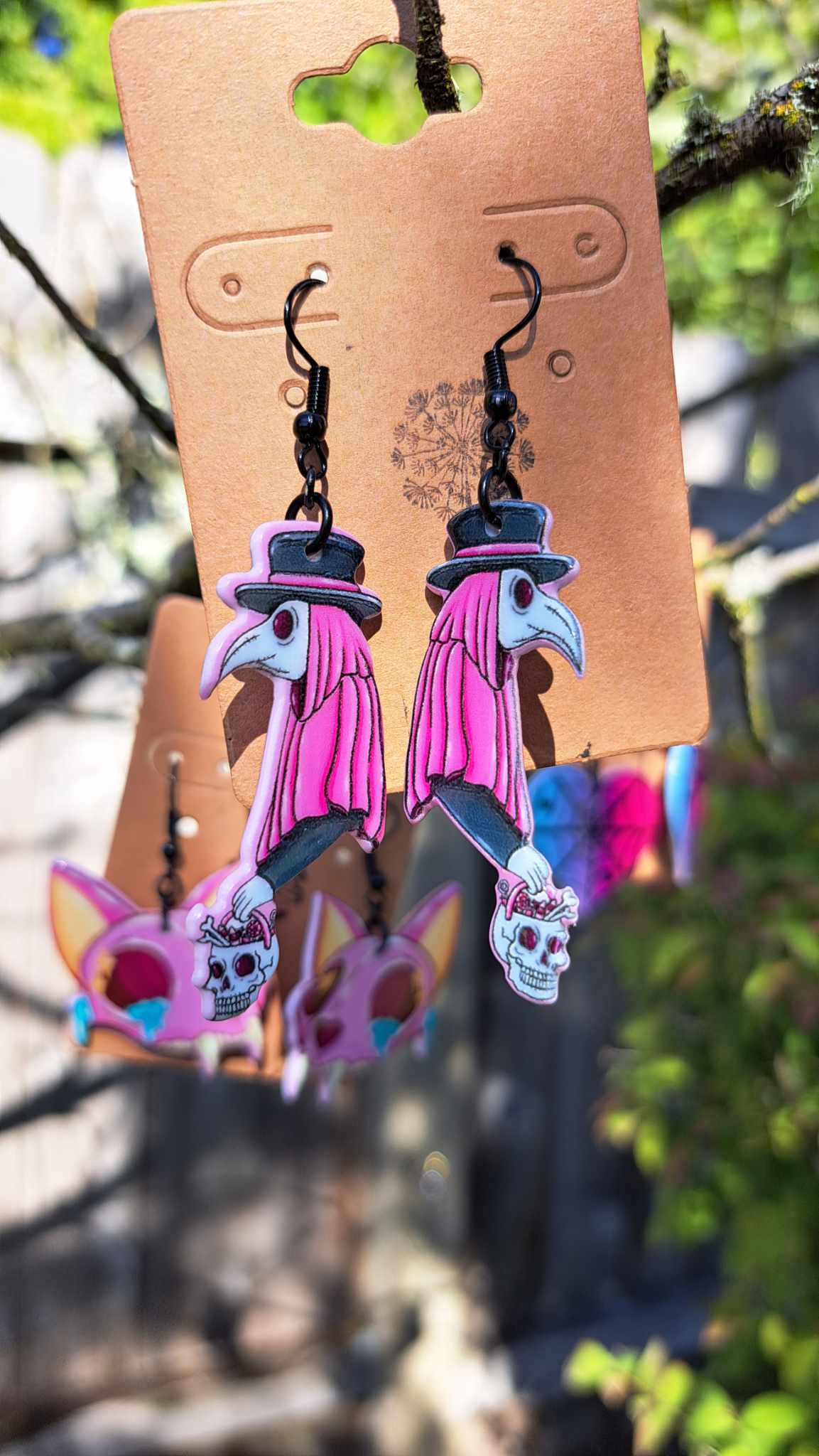 Acrylic Plague Doctor Goes Trick Or Treating Earrings