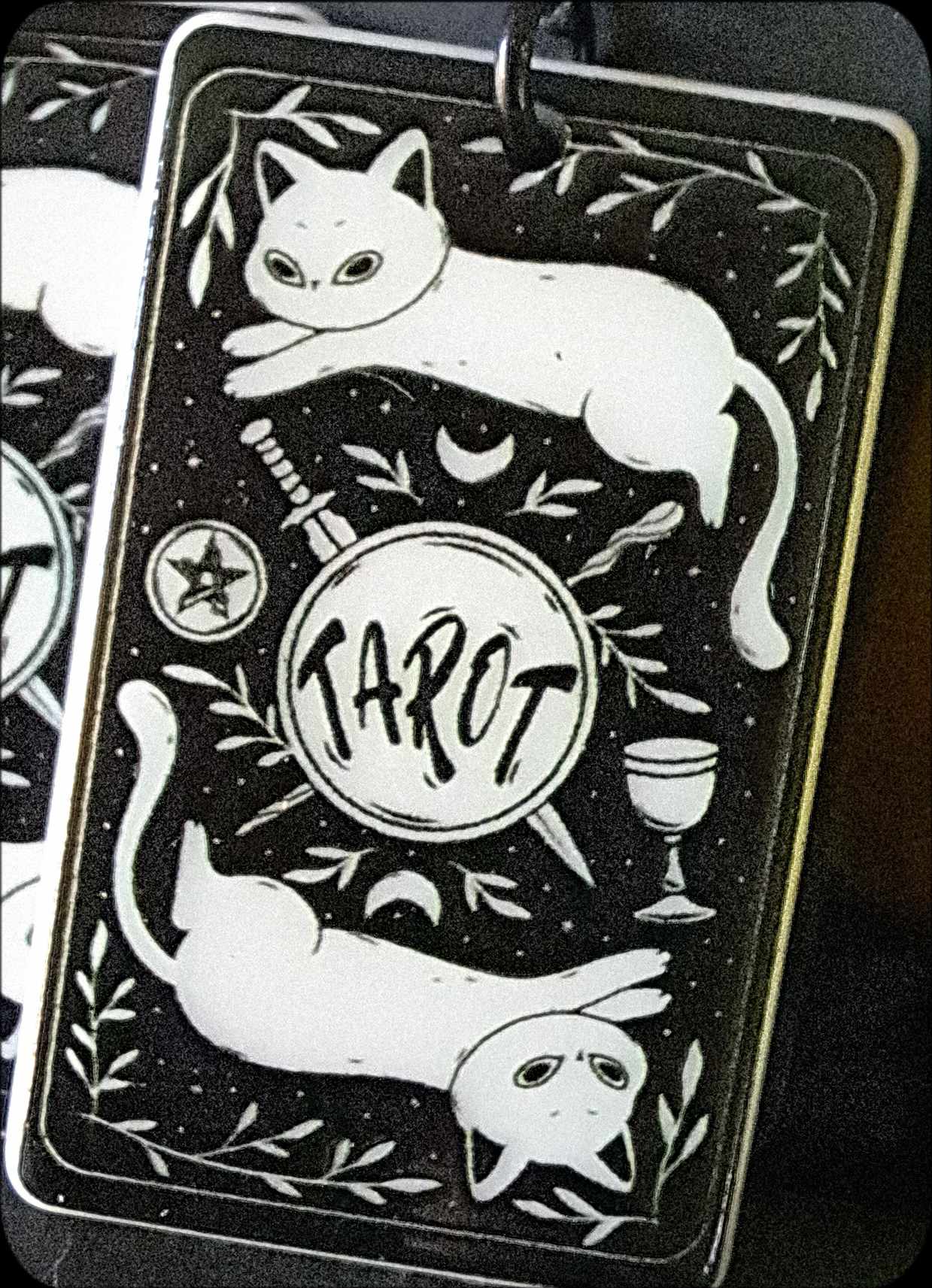 Acrylic Tarot Cat "The Sun" Card Dangle Earrings