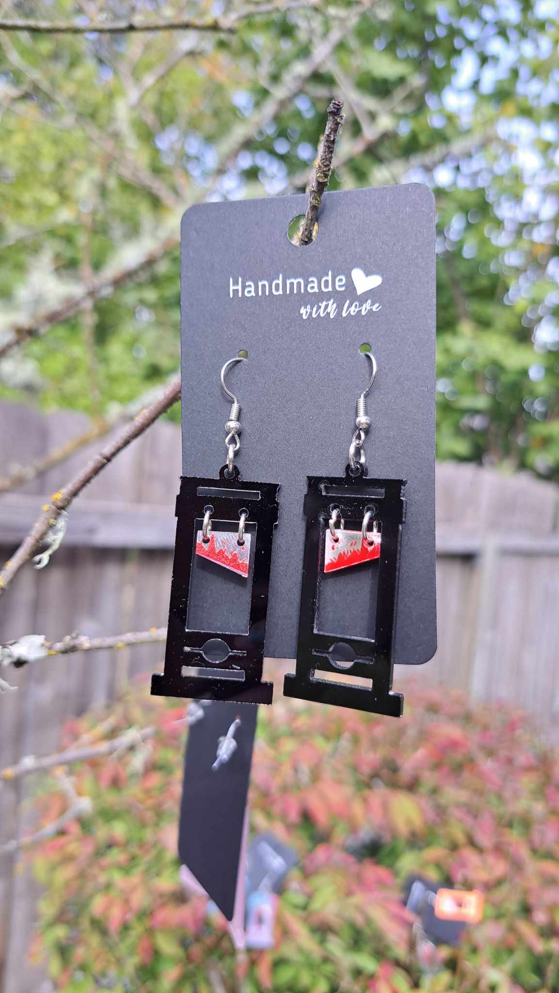 Guillotine Earrings (Warning: Image with Fake Blood)