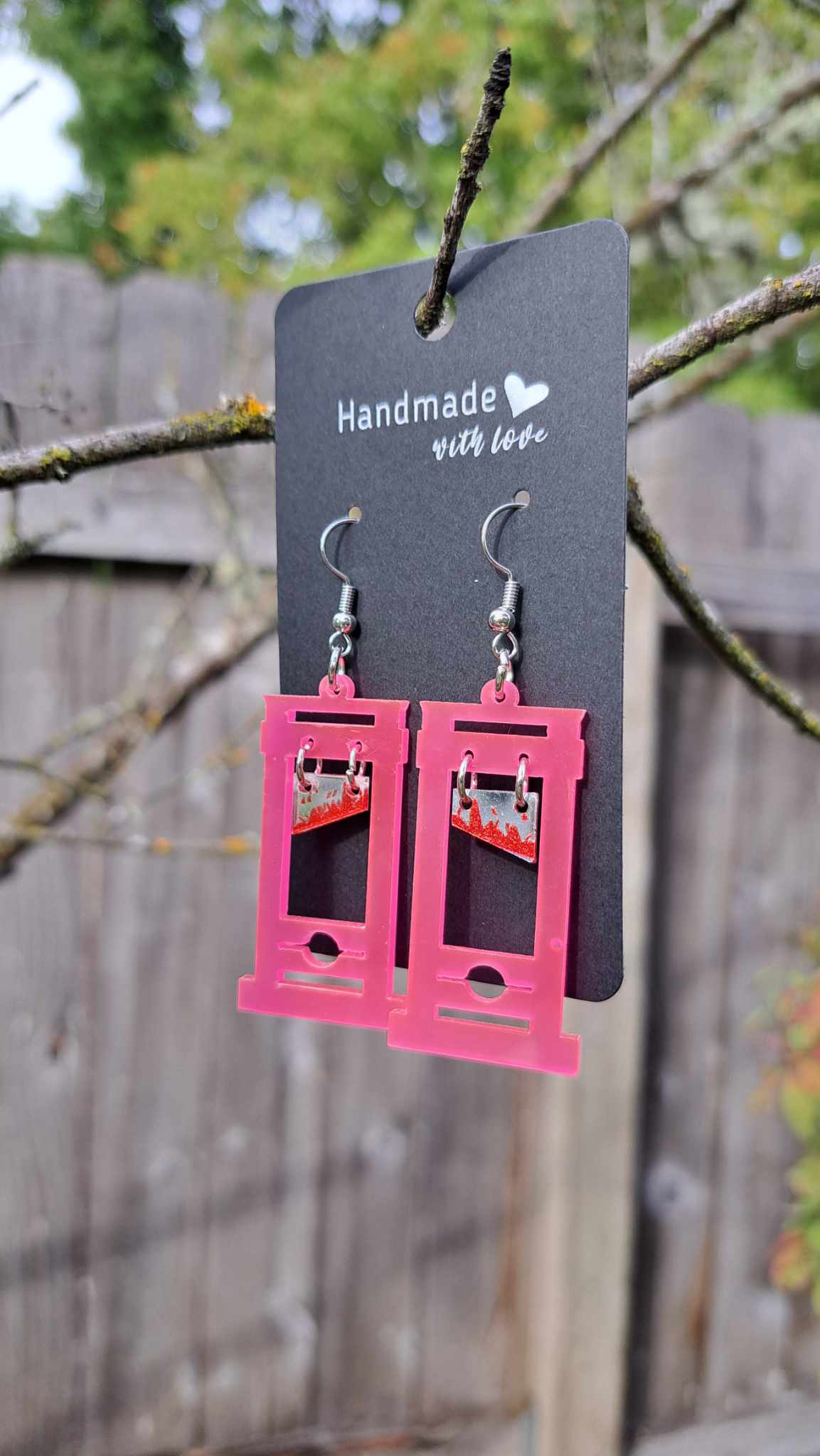 Guillotine Earrings (Warning: Image with Fake Blood)