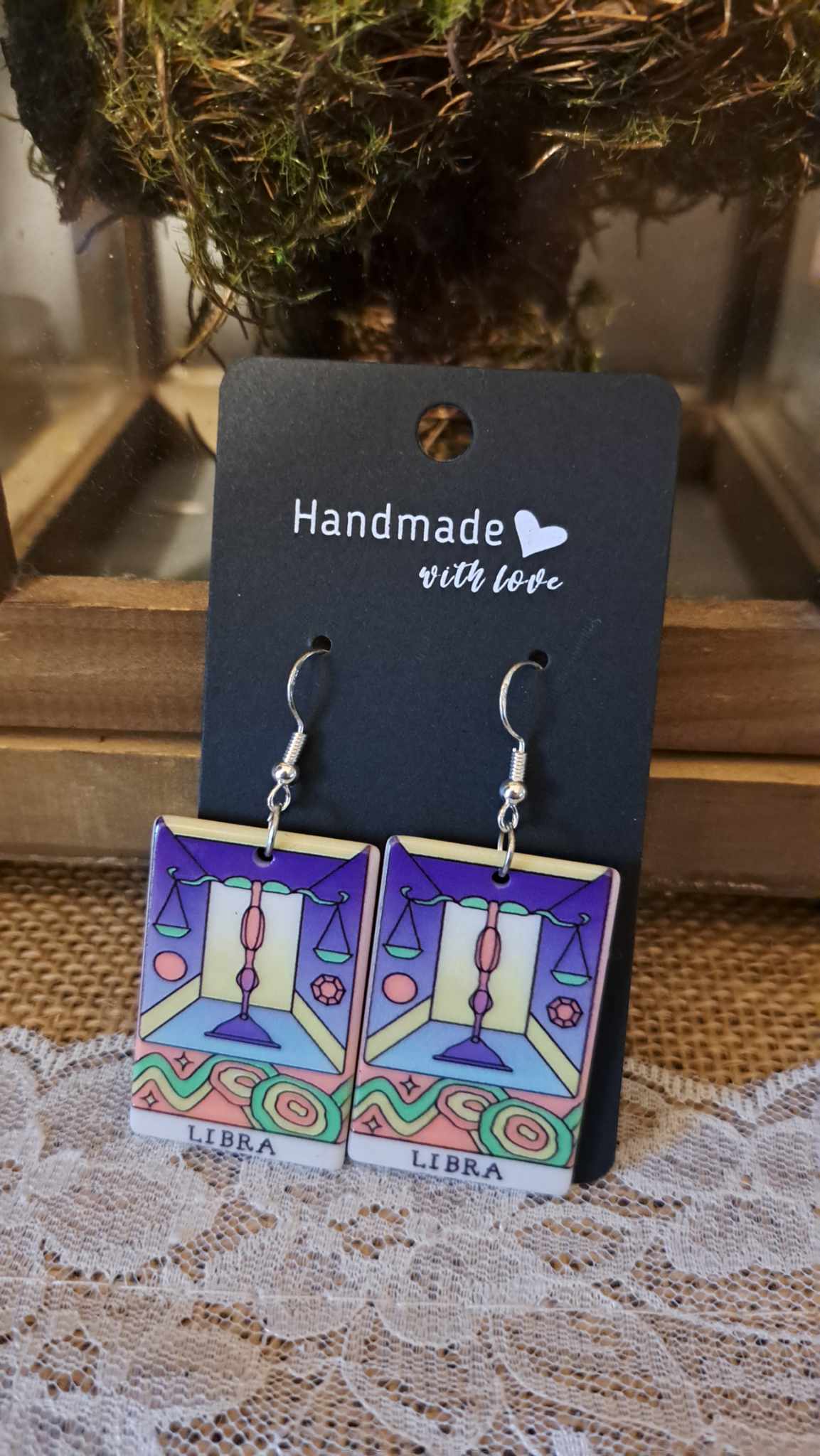 Acrylic "Libra" Zodiac Earrings