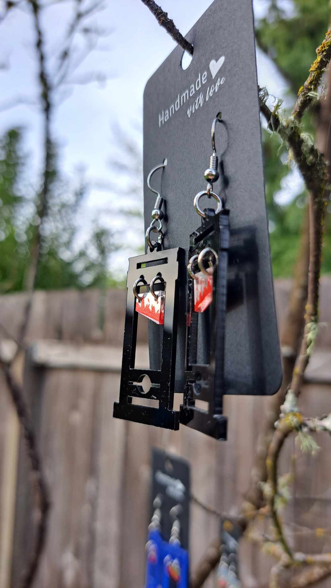Guillotine Earrings (Warning: Image with Fake Blood)