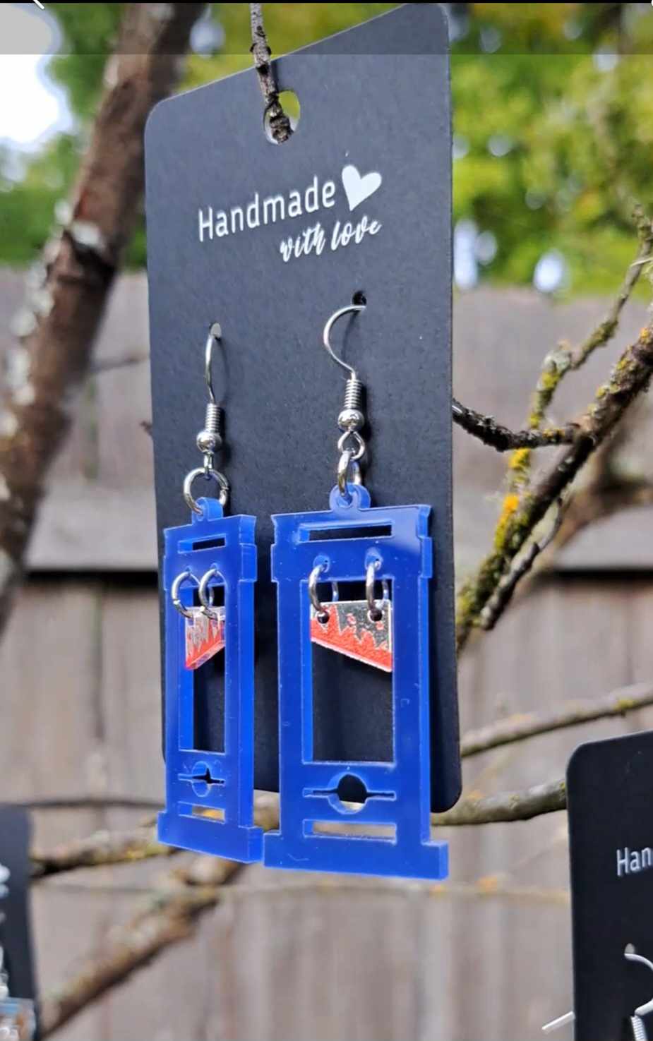 Guillotine Earrings (Warning: Image with Fake Blood)