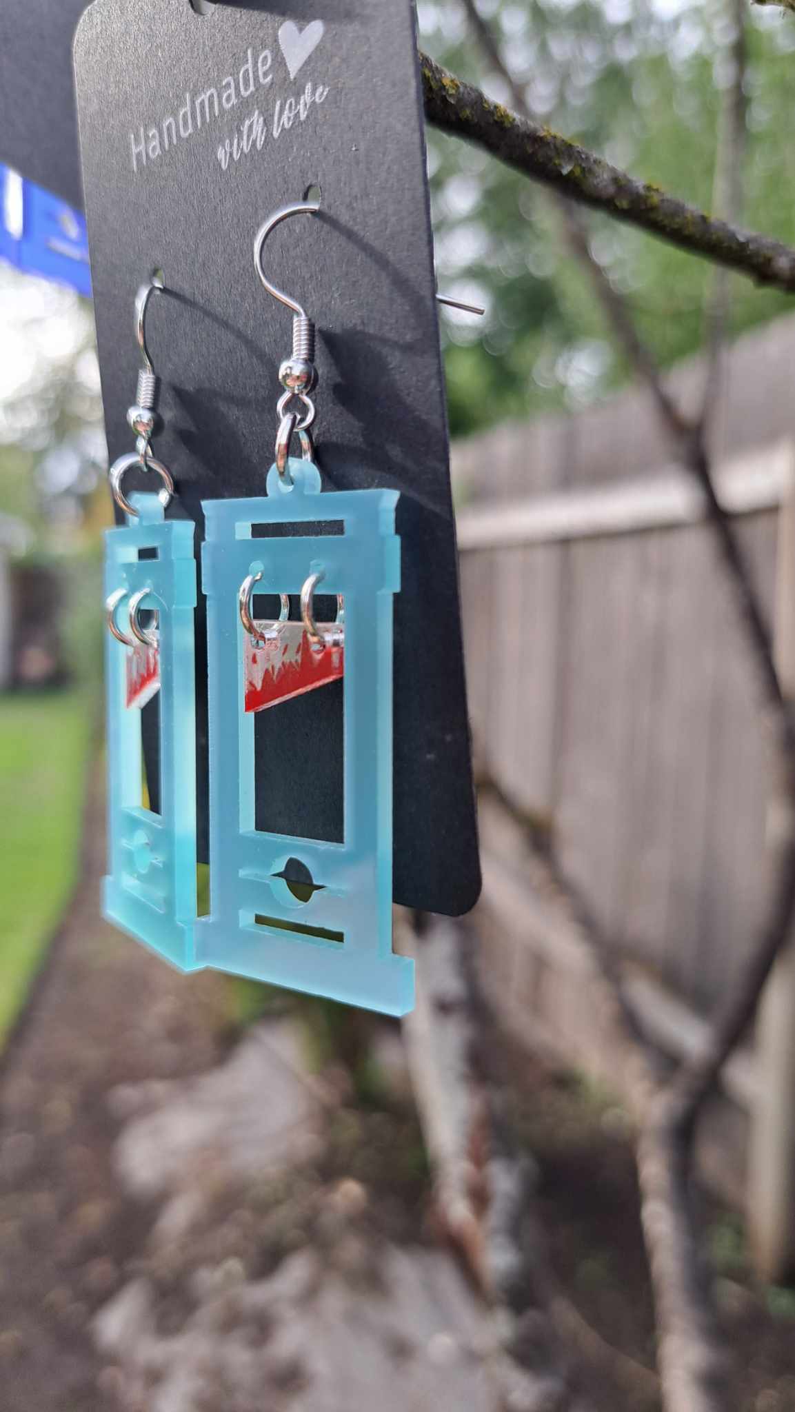 Guillotine Earrings (Warning: Image with Fake Blood)