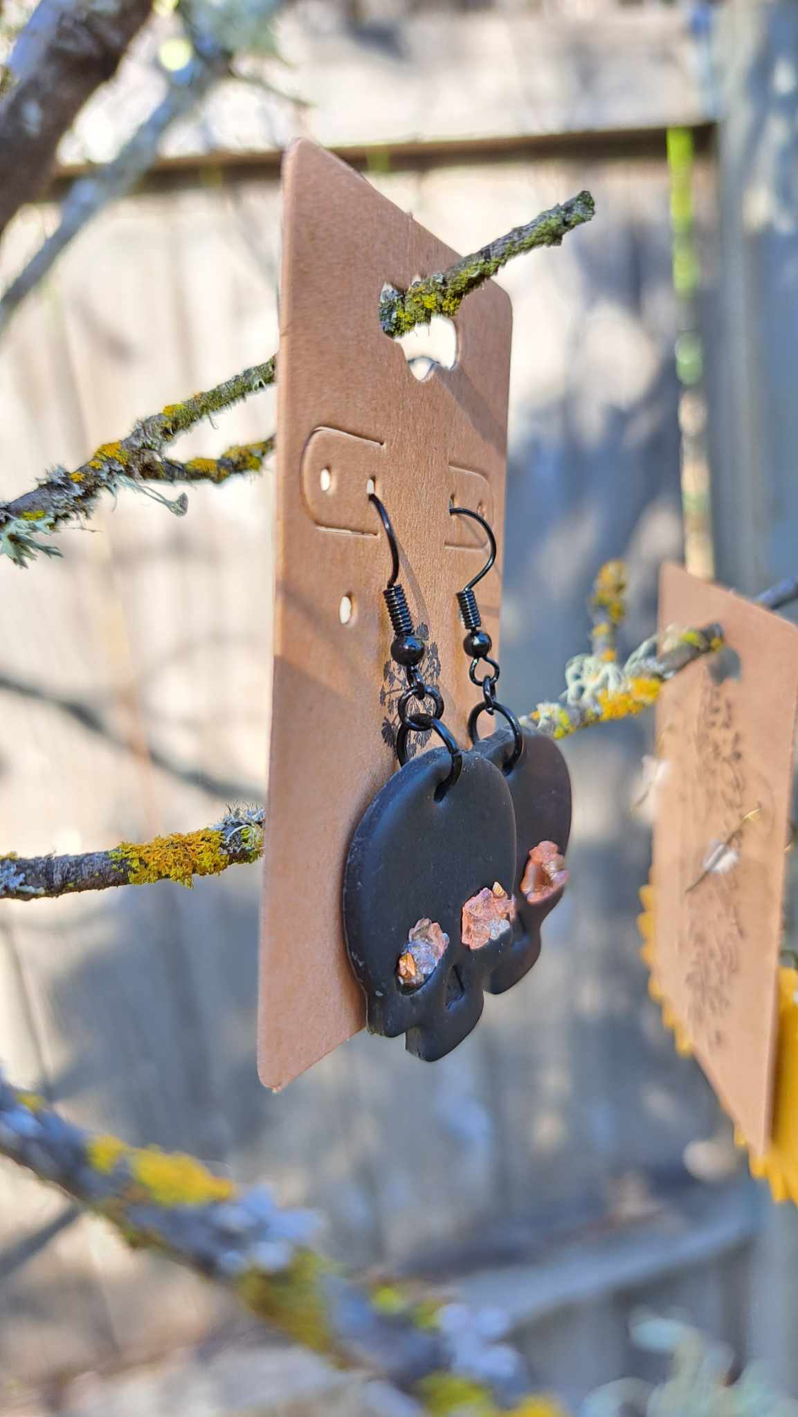 Polymer Clay Skull Dangle Earrings