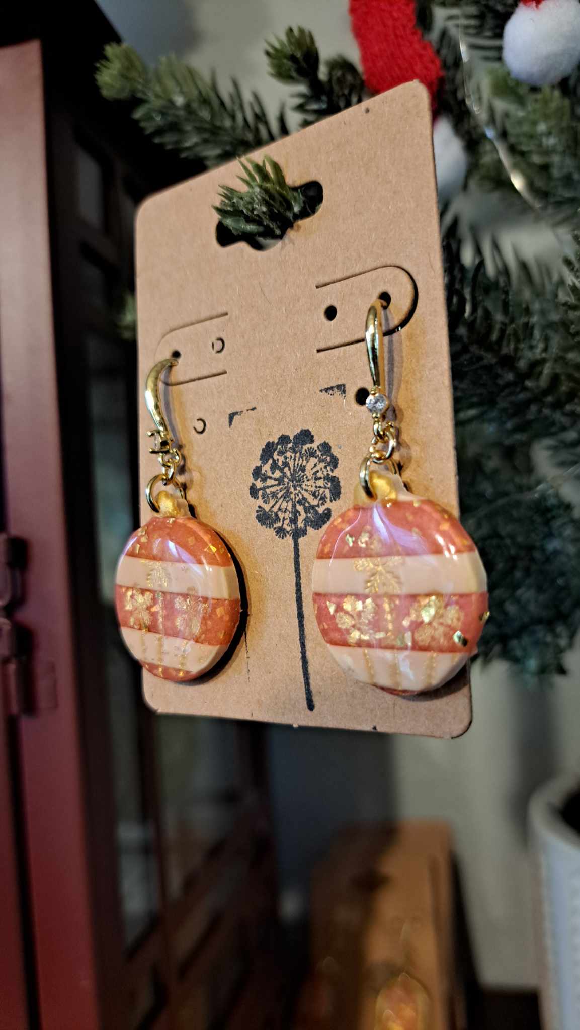 Ornament Polymer Clay Dangle Earrings (D7)