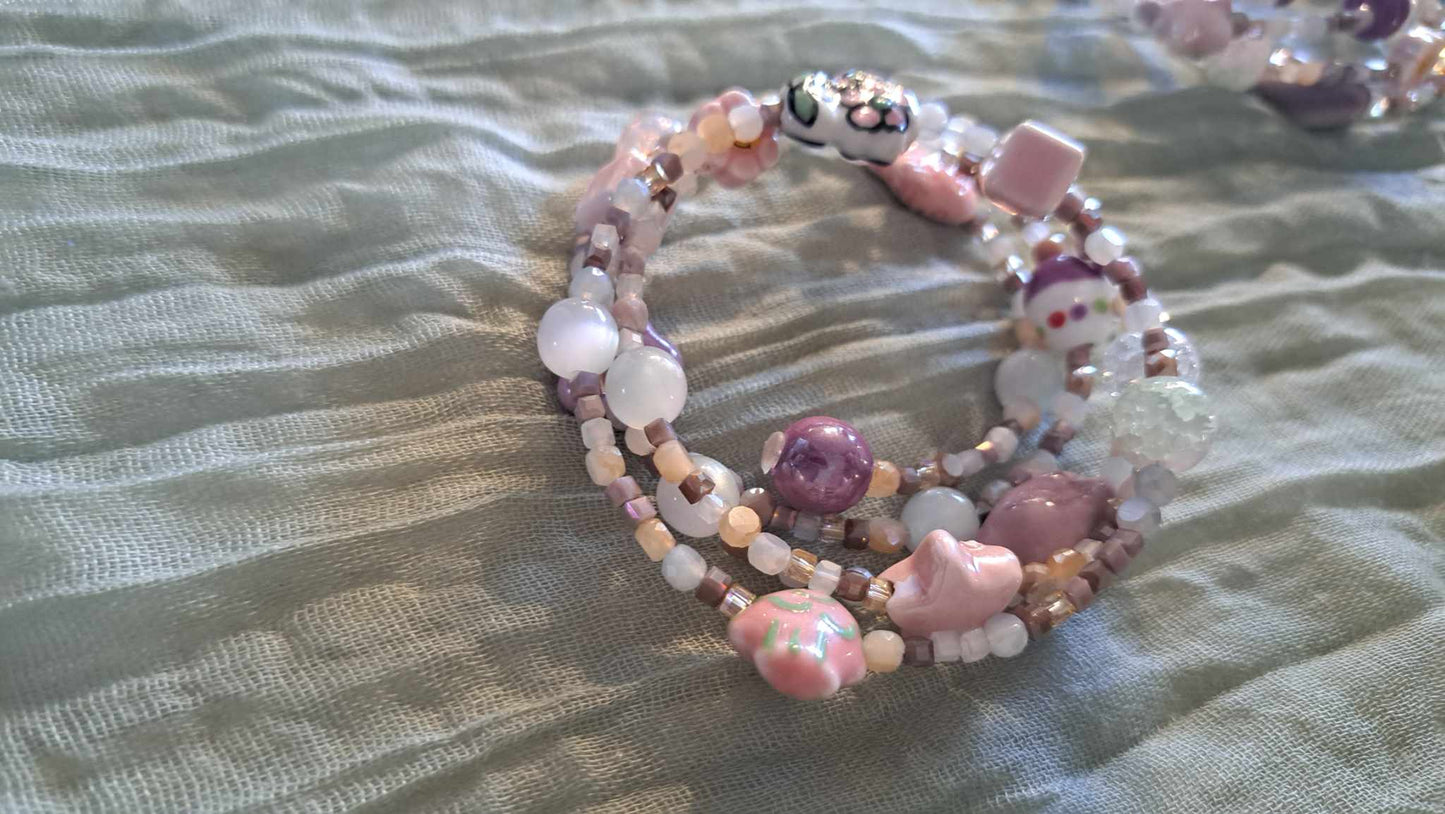 Handcrafted Ceramic Memory Wire Bracelet
