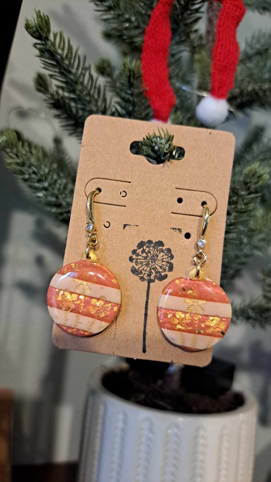 Ornament Polymer Clay Dangle Earrings (D7)