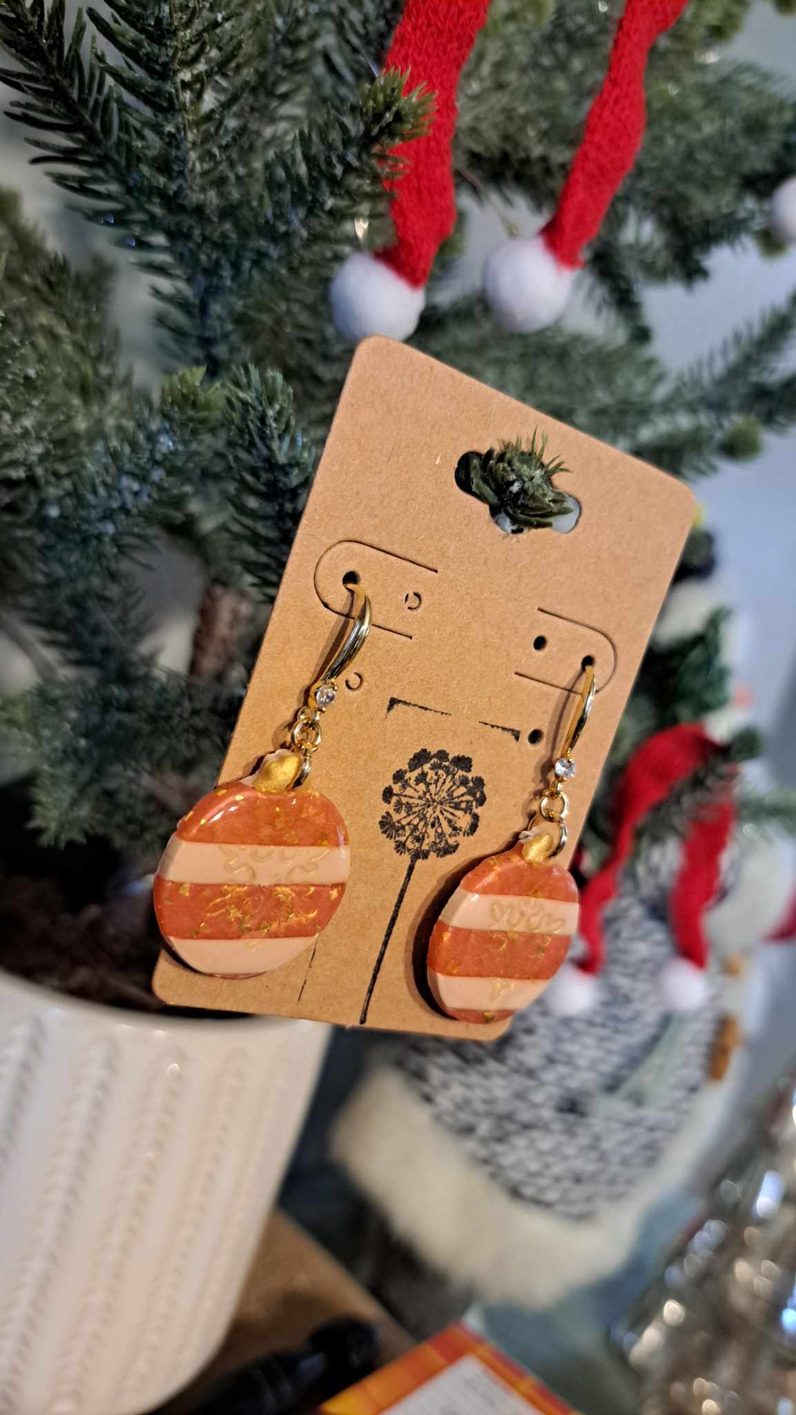 Ornament Polymer Clay Dangle Earrings (D7)