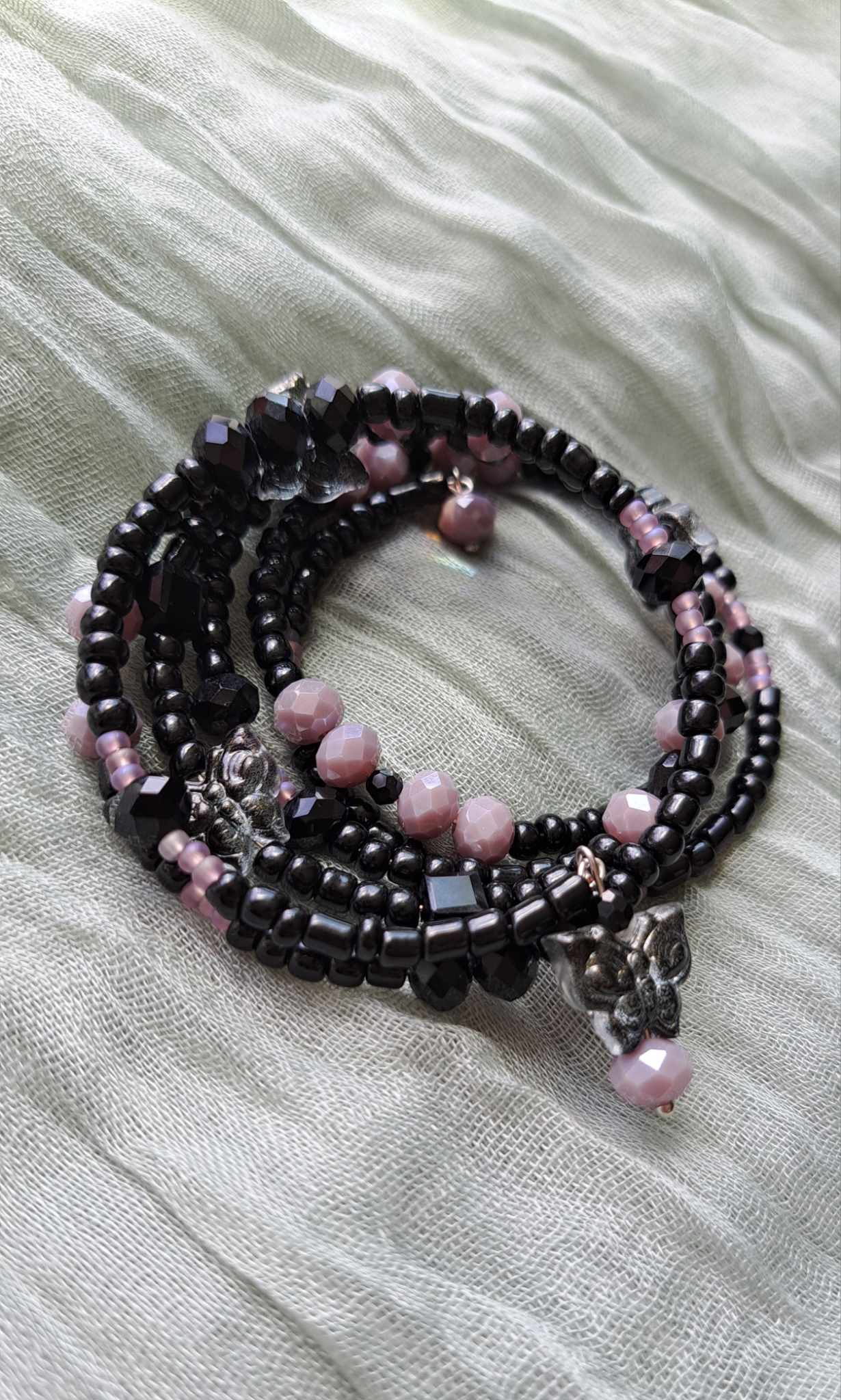 Handcrafted Black/Lilac Butterfly Set