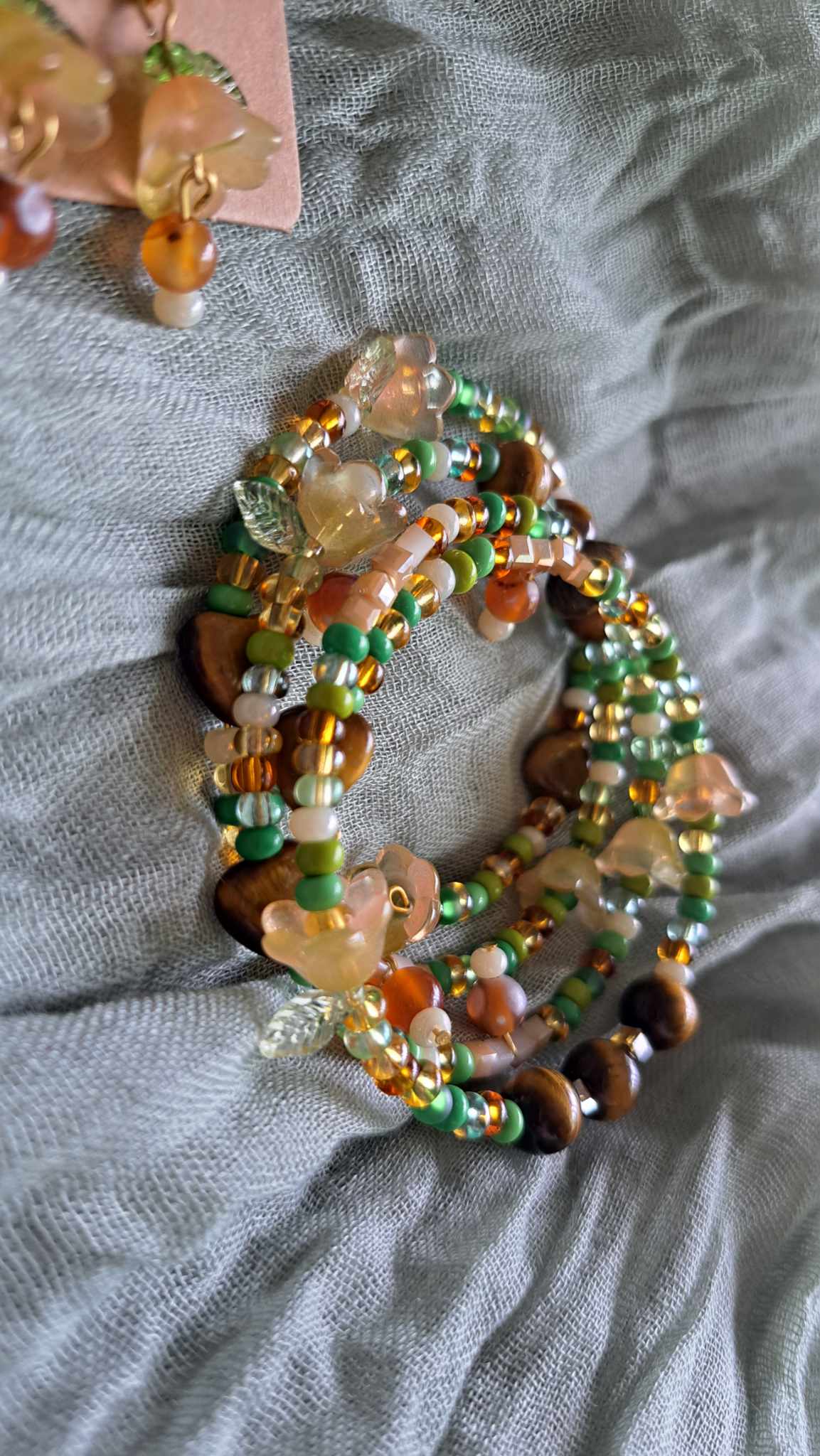 Handcrafted "Whimsical Woodland" Bracelet/Earring Set (B)