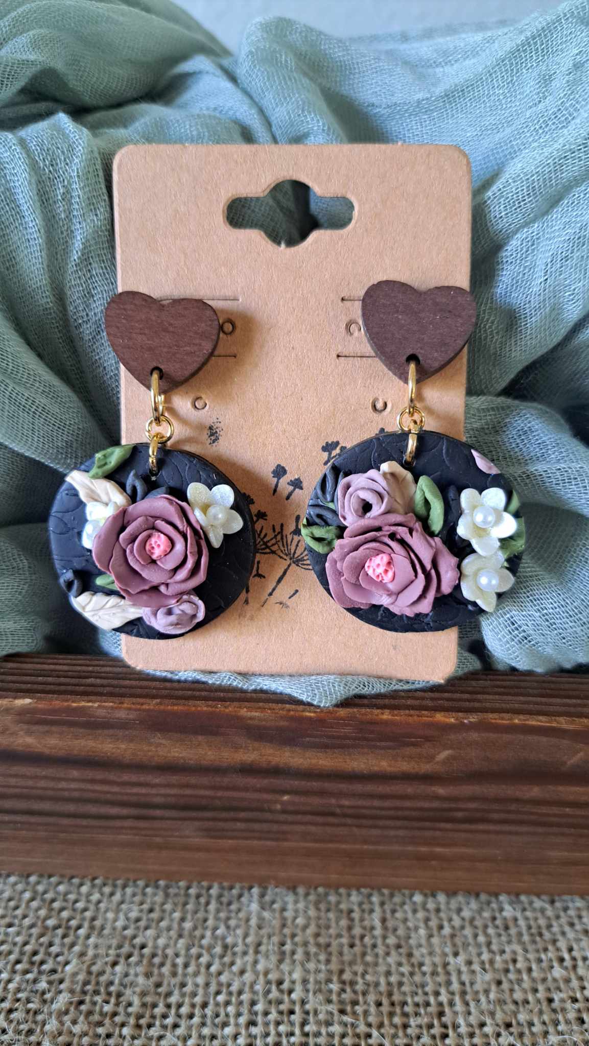 Circle Handmade Polymer Clay Earrings