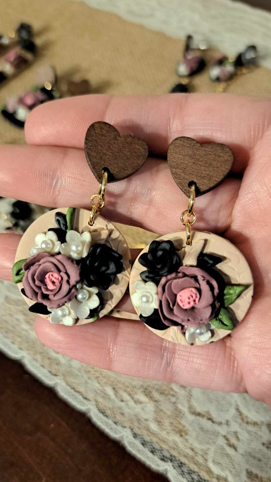 Circle Handmade Polymer Clay Earrings