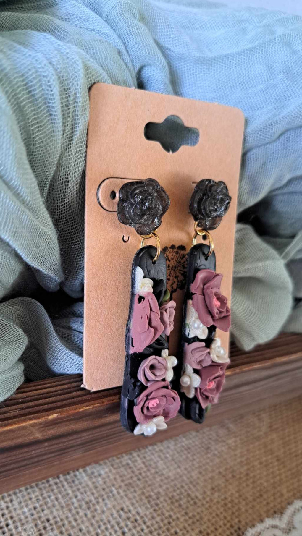 Long Handmade Polymer Clay Earrings