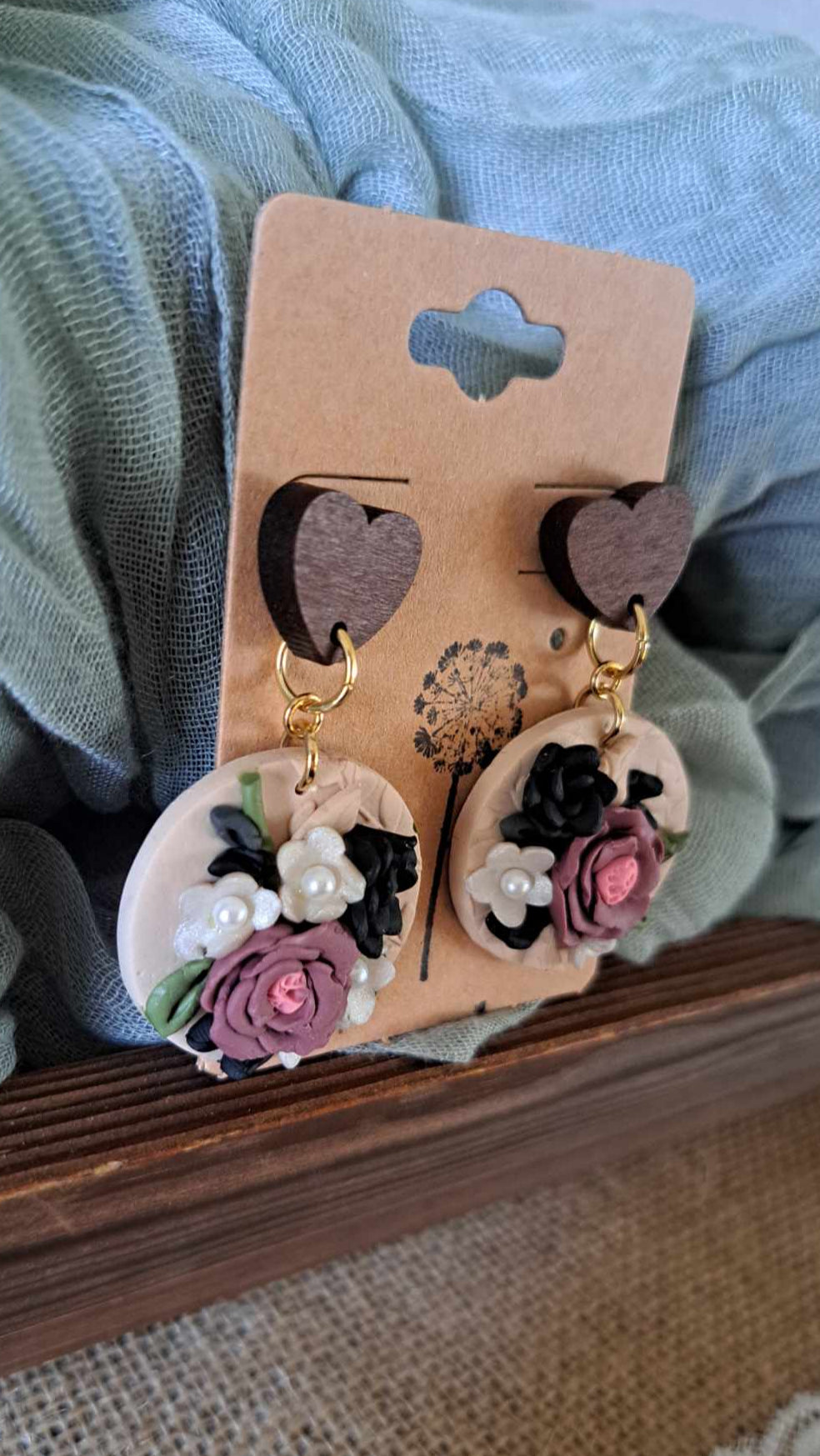 Circle Handmade Polymer Clay Earrings