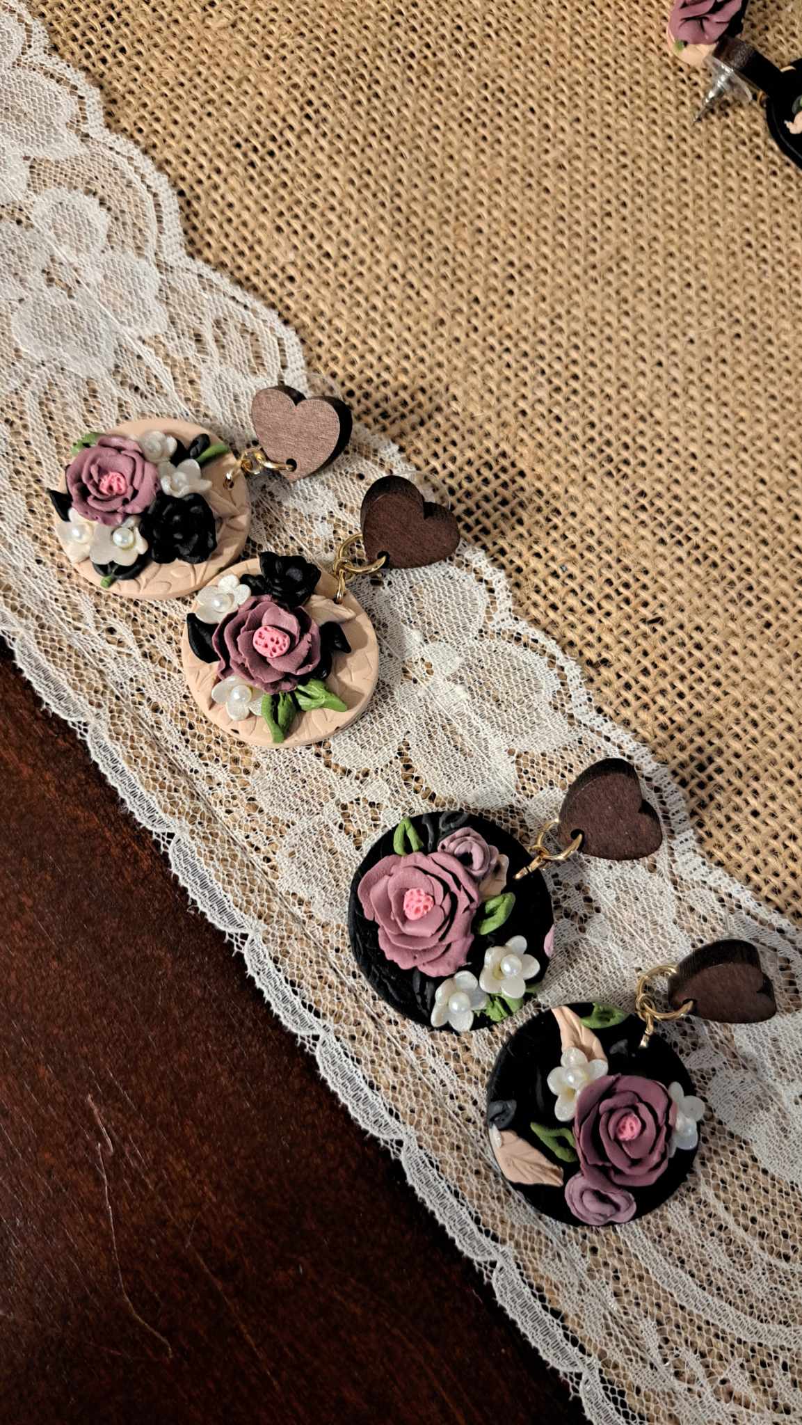 Circle Handmade Polymer Clay Earrings