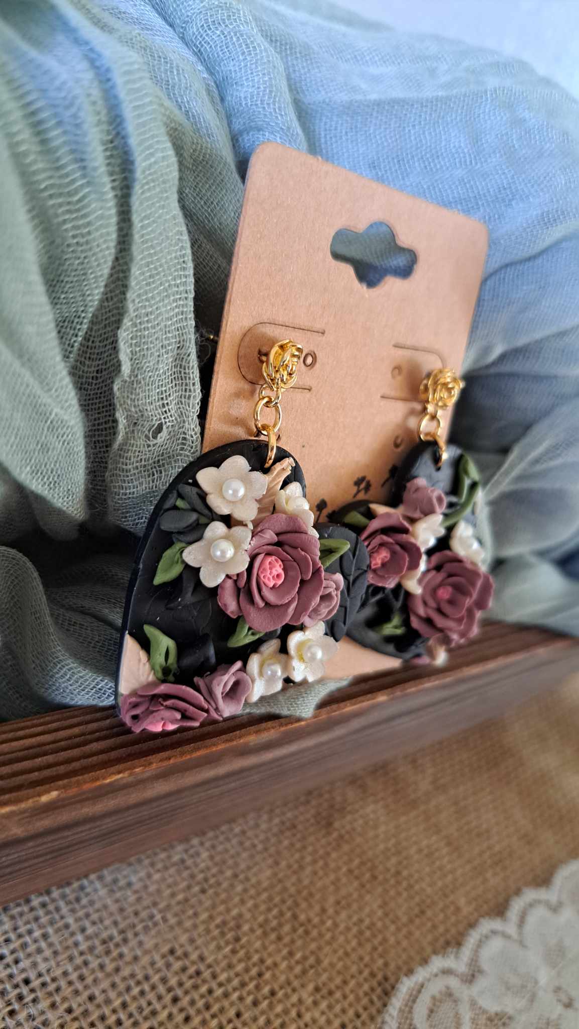 Handmade Heart Shape Polymer Clay Earrings