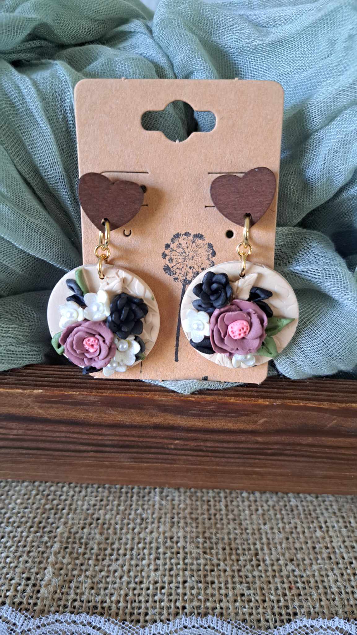 Circle Handmade Polymer Clay Earrings