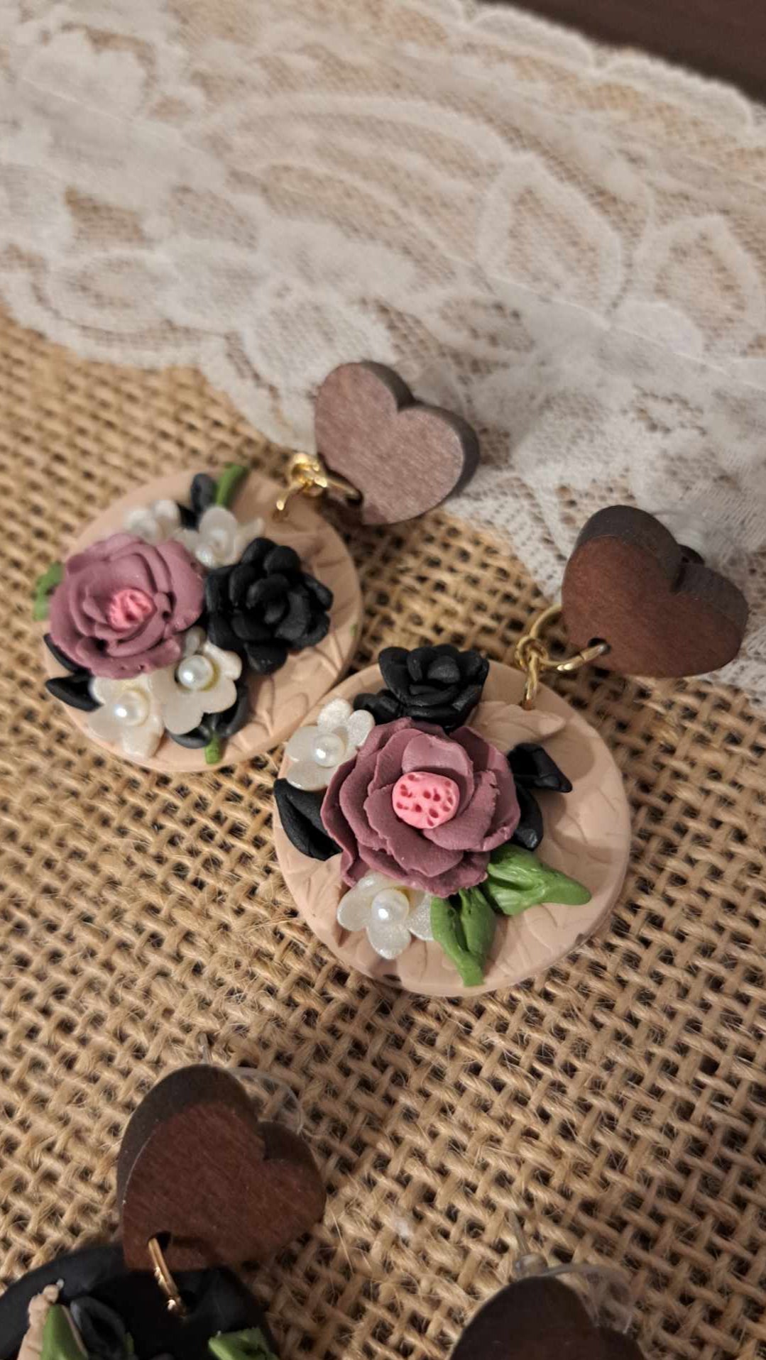 Circle Handmade Polymer Clay Earrings