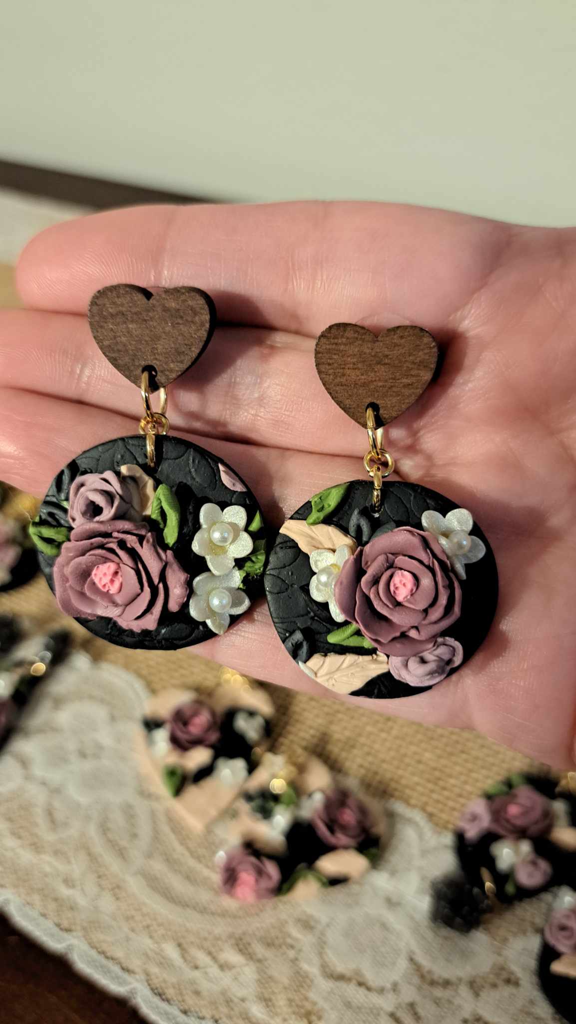Circle Handmade Polymer Clay Earrings