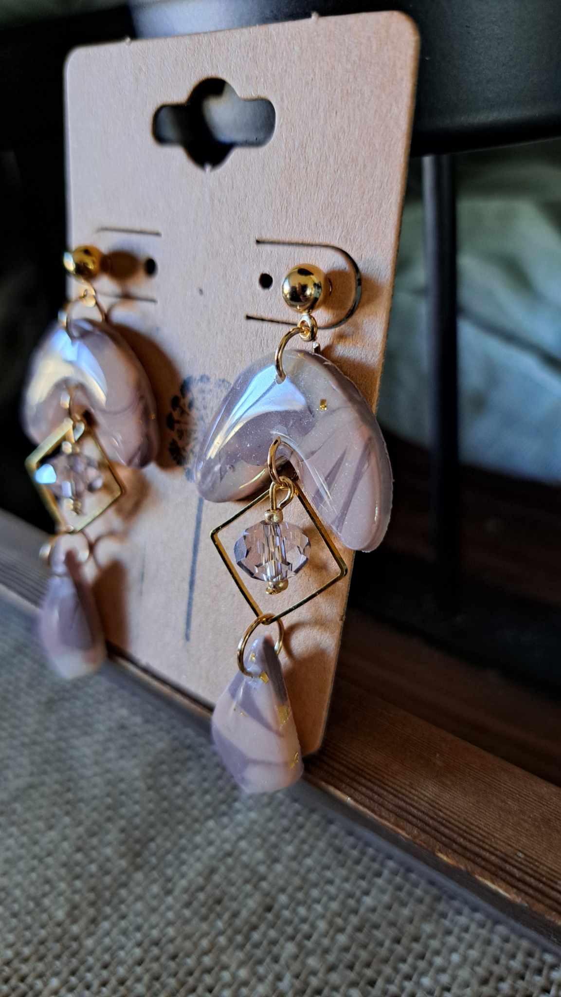 Marble Polymer Clay Dangle Earrings