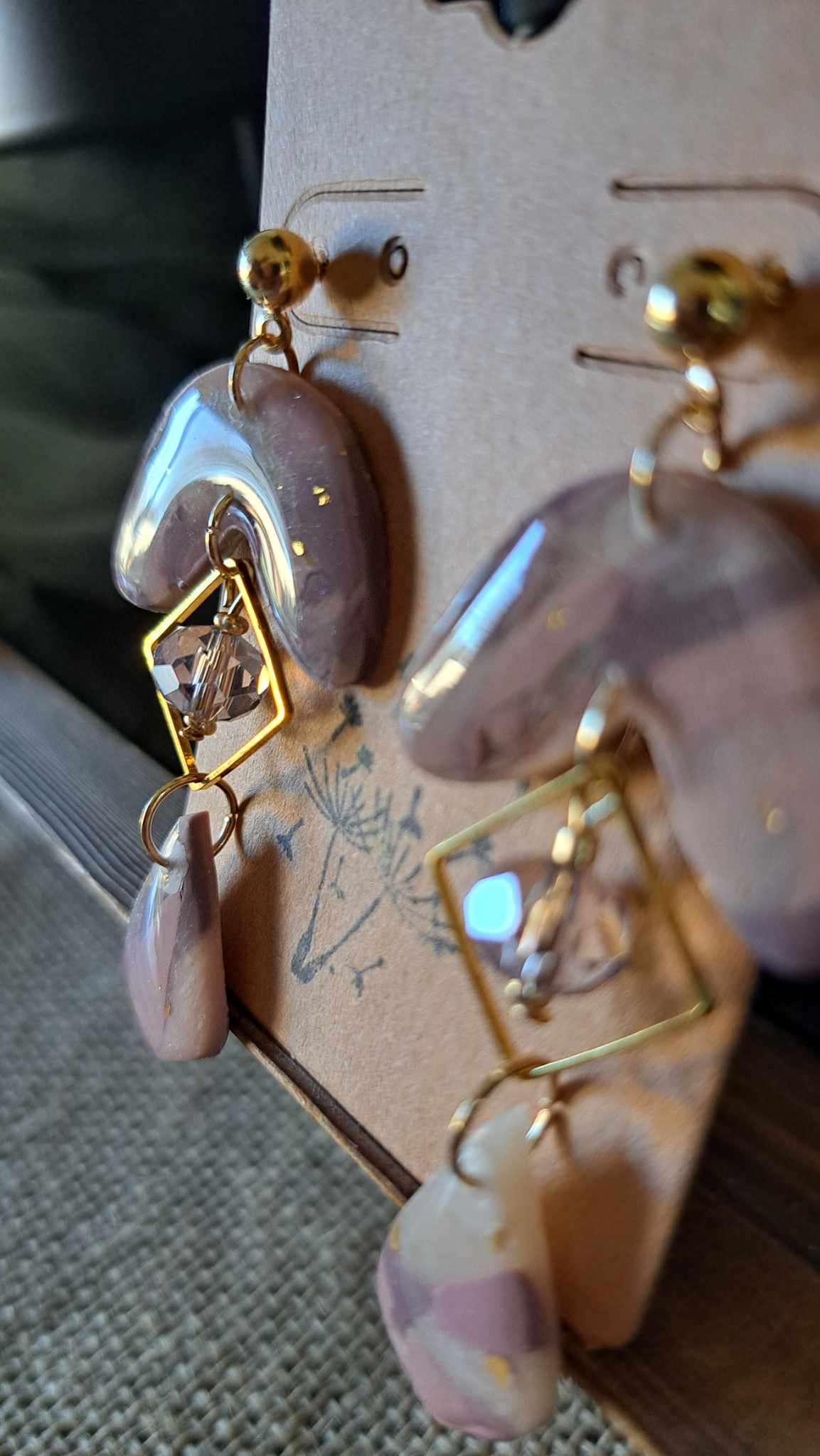 Marble Polymer Clay Dangle Earrings