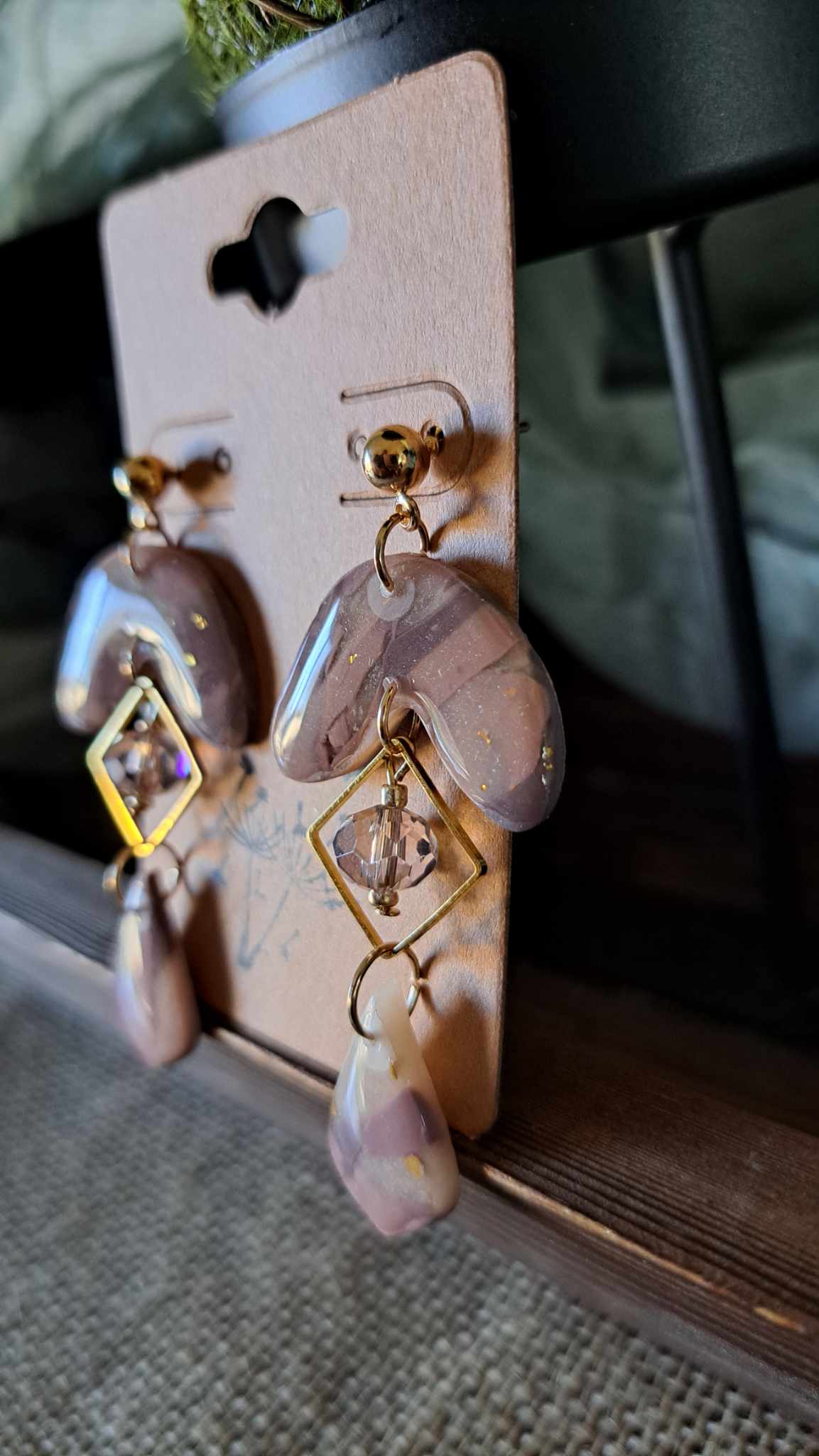 Marble Polymer Clay Dangle Earrings
