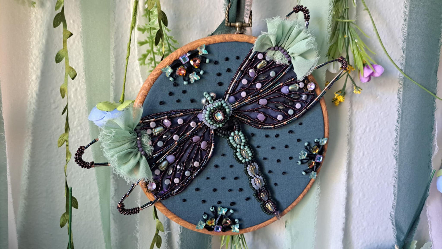 Handcrafted "The Dragonfly" Beaded Wall Hanger