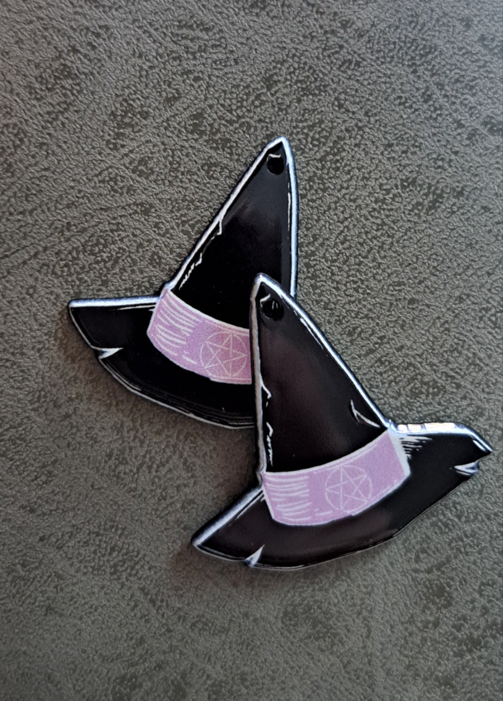 Acrylic "Pentagram Hat" Earrings