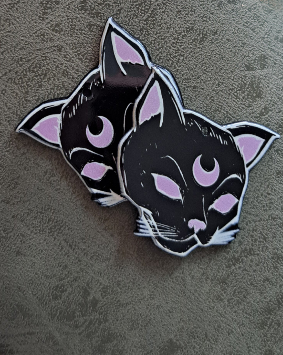 Acrylic "Celestial Cat" Earrings
