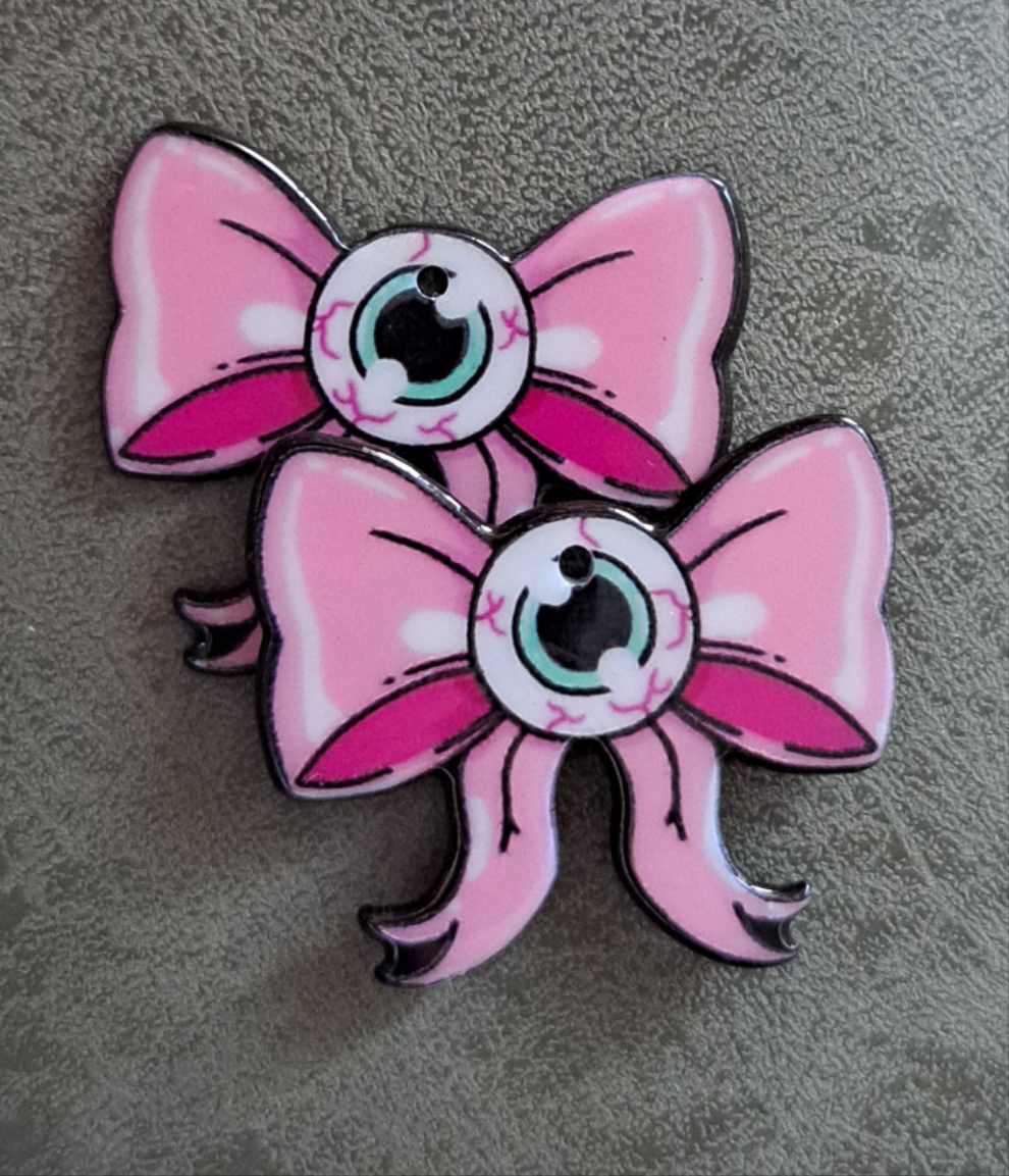 Acrylic "Eyeboll Bow-Ties" Earrings