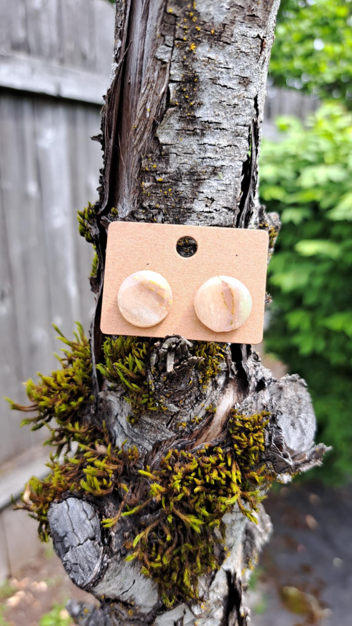 Stud Agate Effect Polymer Clay Earrings (G)