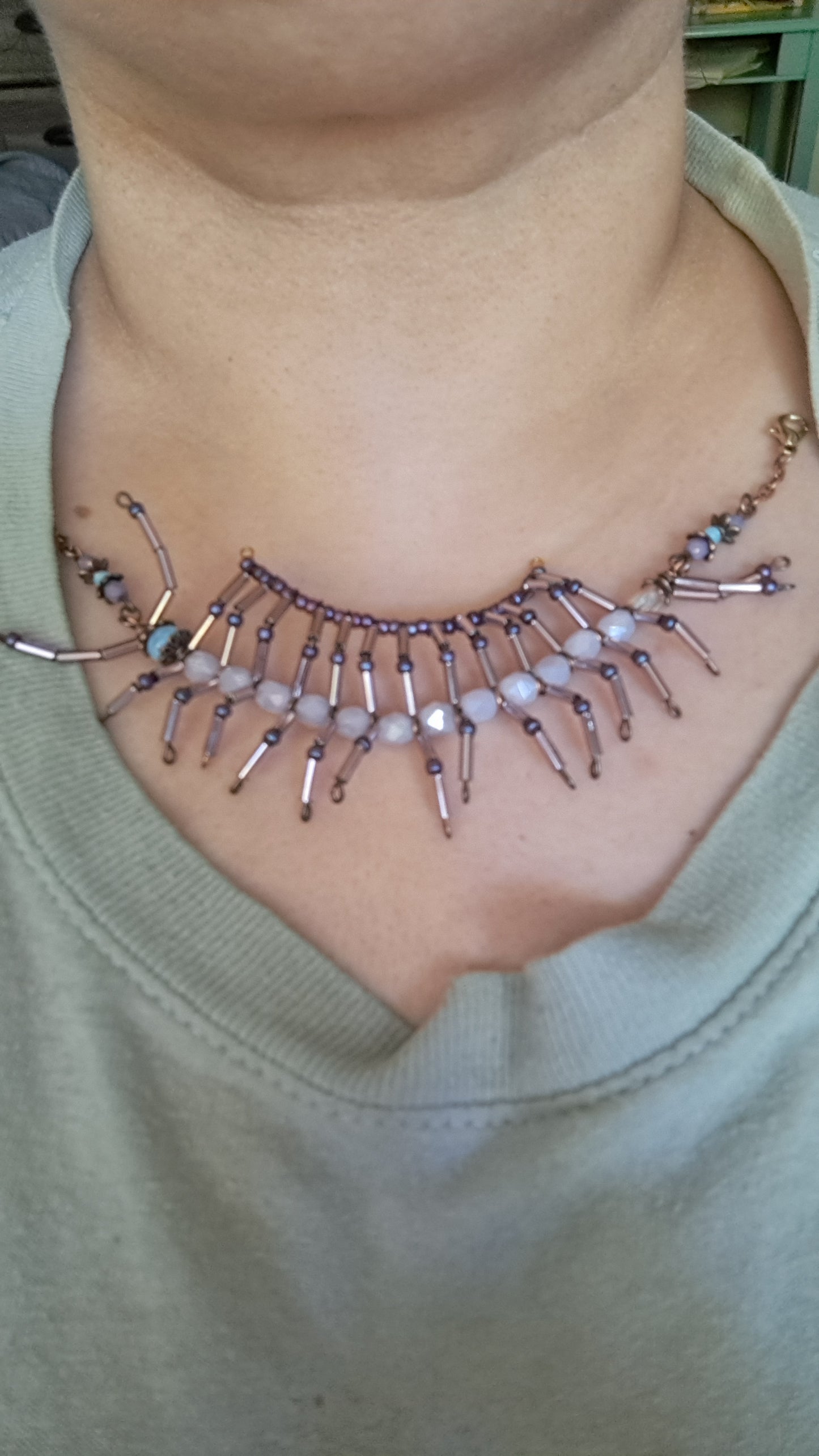 Handcrafted "Lavendar Maskipede" Mask Chain